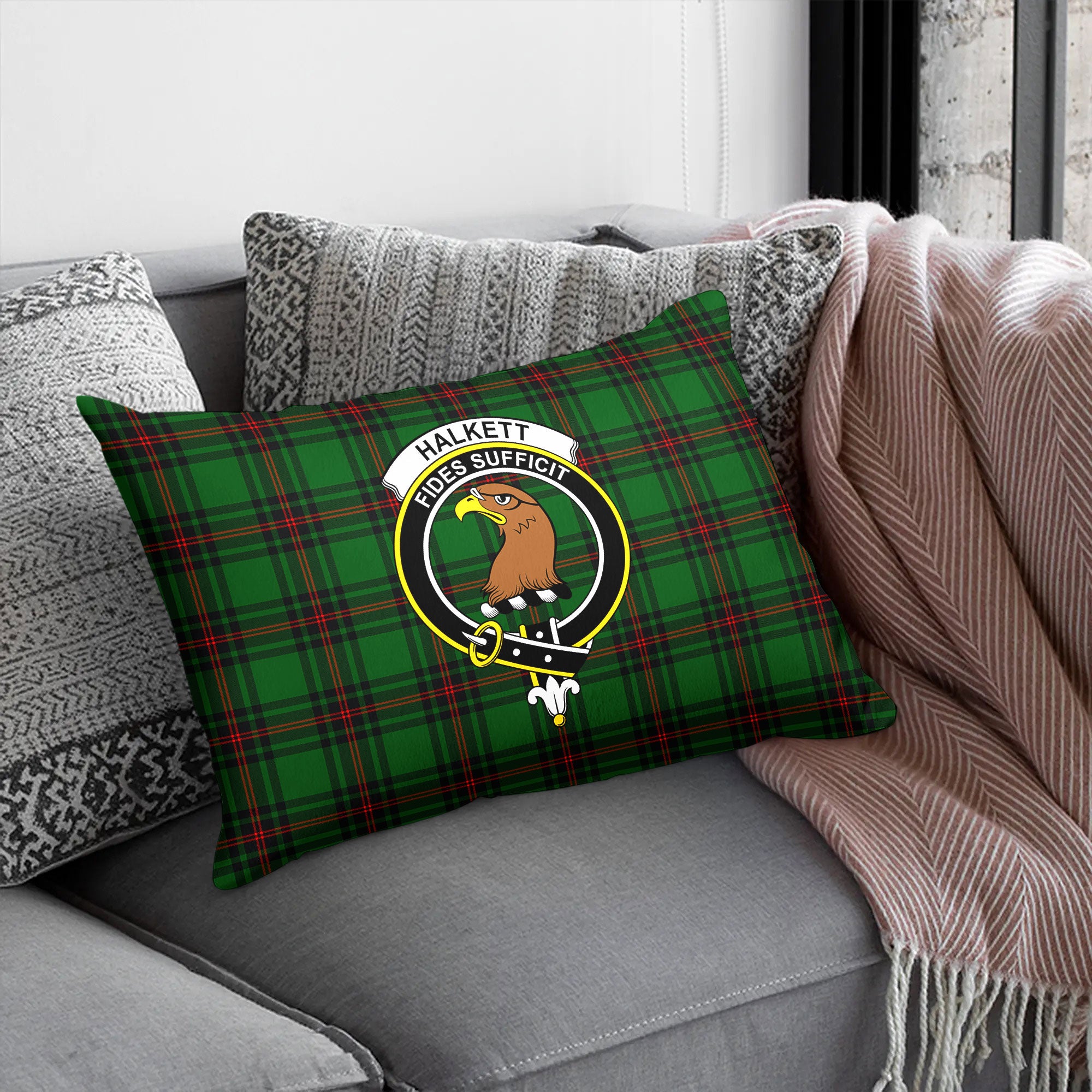 Halkett Tartan Crest Pillow Cover