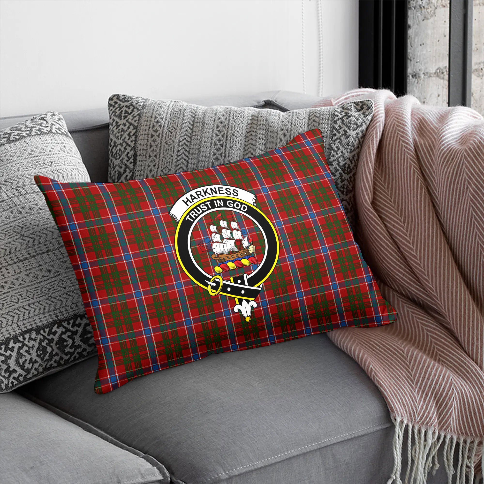 Harkness Dress Tartan Crest Pillow Cover