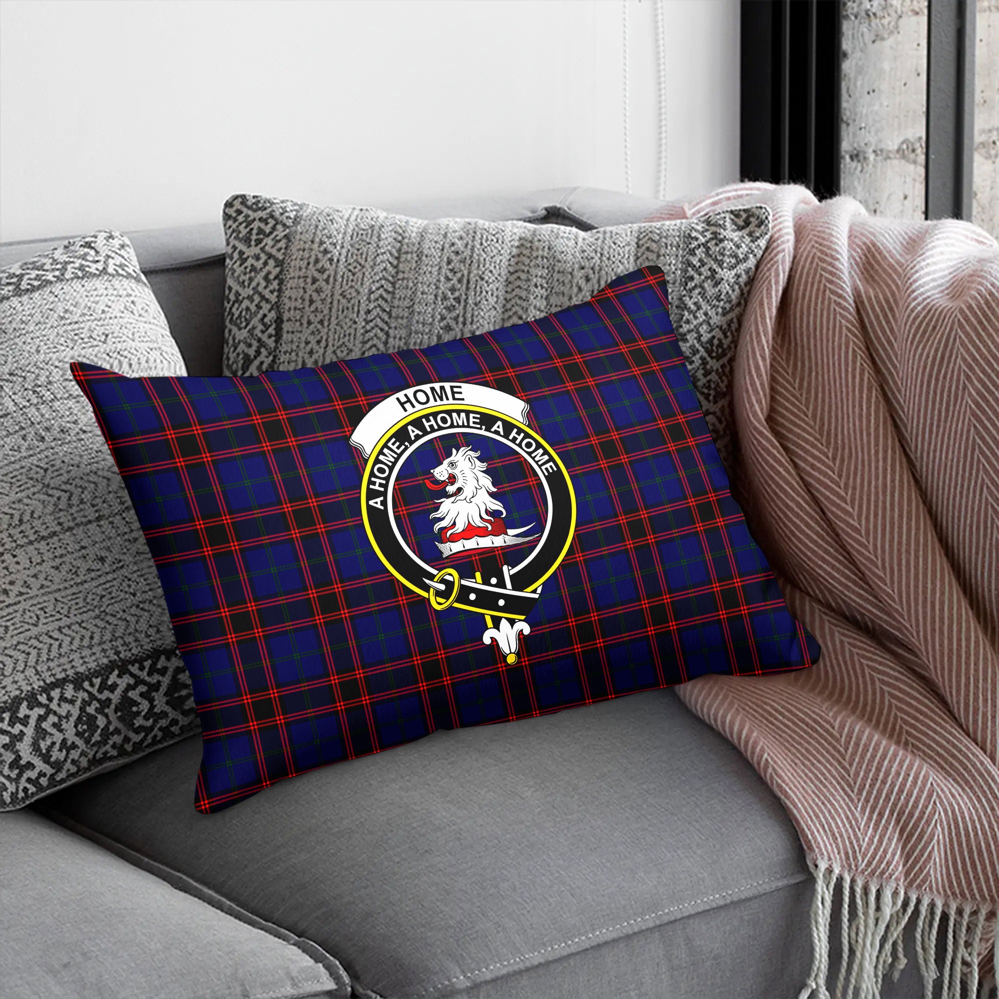 Home Modern Tartan Crest Pillow Cover