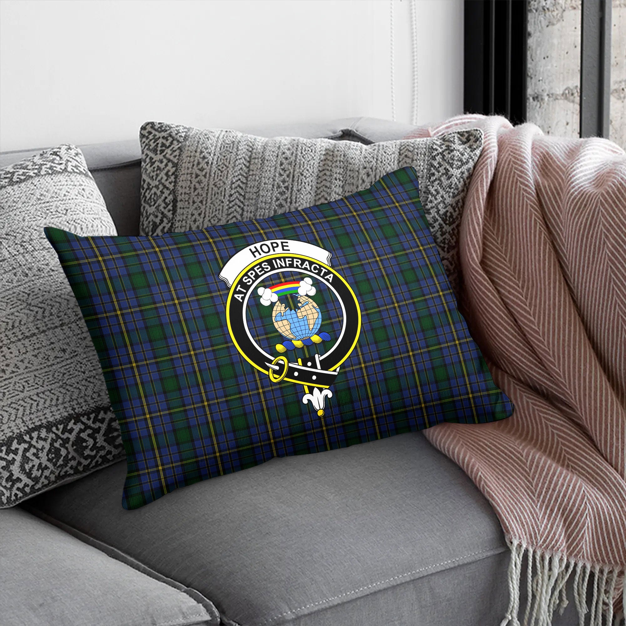 Hope Tartan Crest Pillow Cover