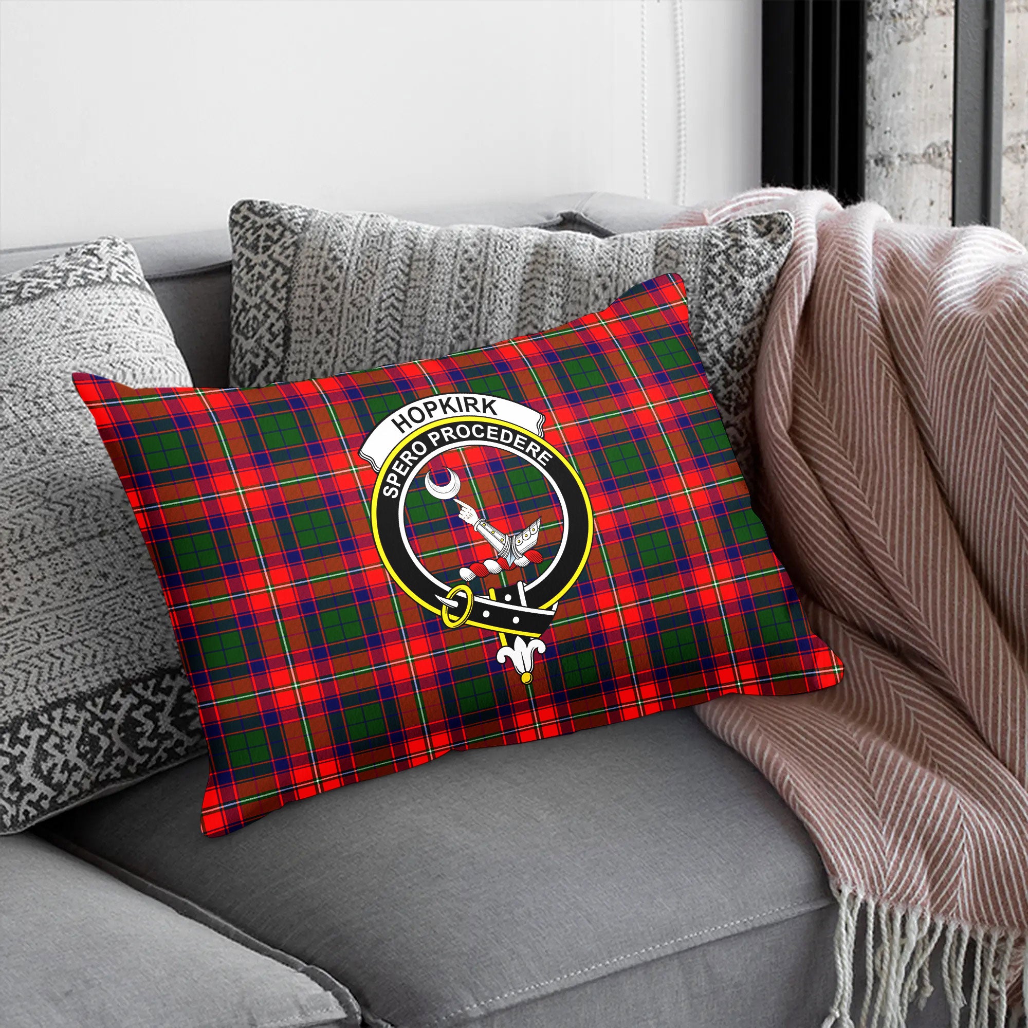 Hopkirk Tartan Crest Pillow Cover