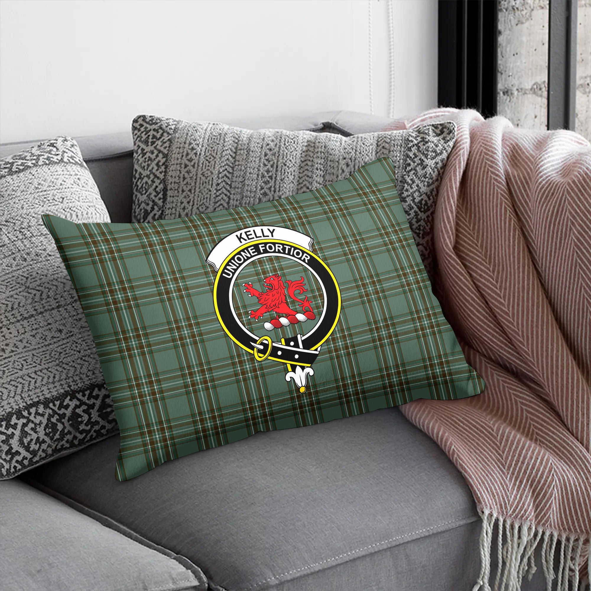 Kelly Dress Tartan Crest Pillow Cover