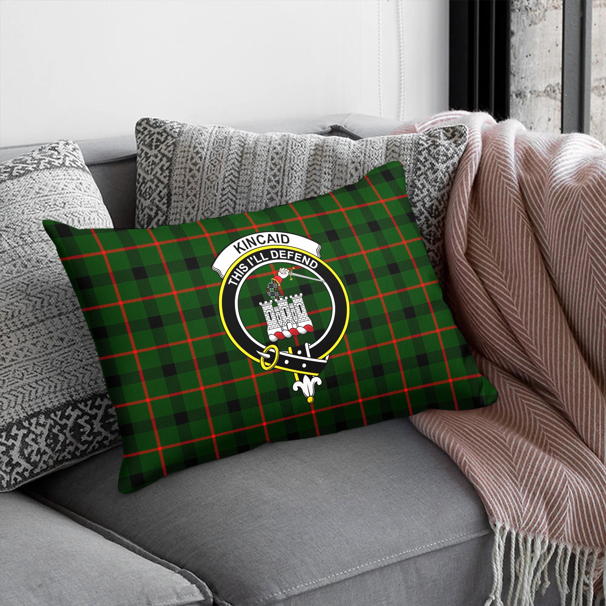 Kincaid Tartan Crest Pillow Cover