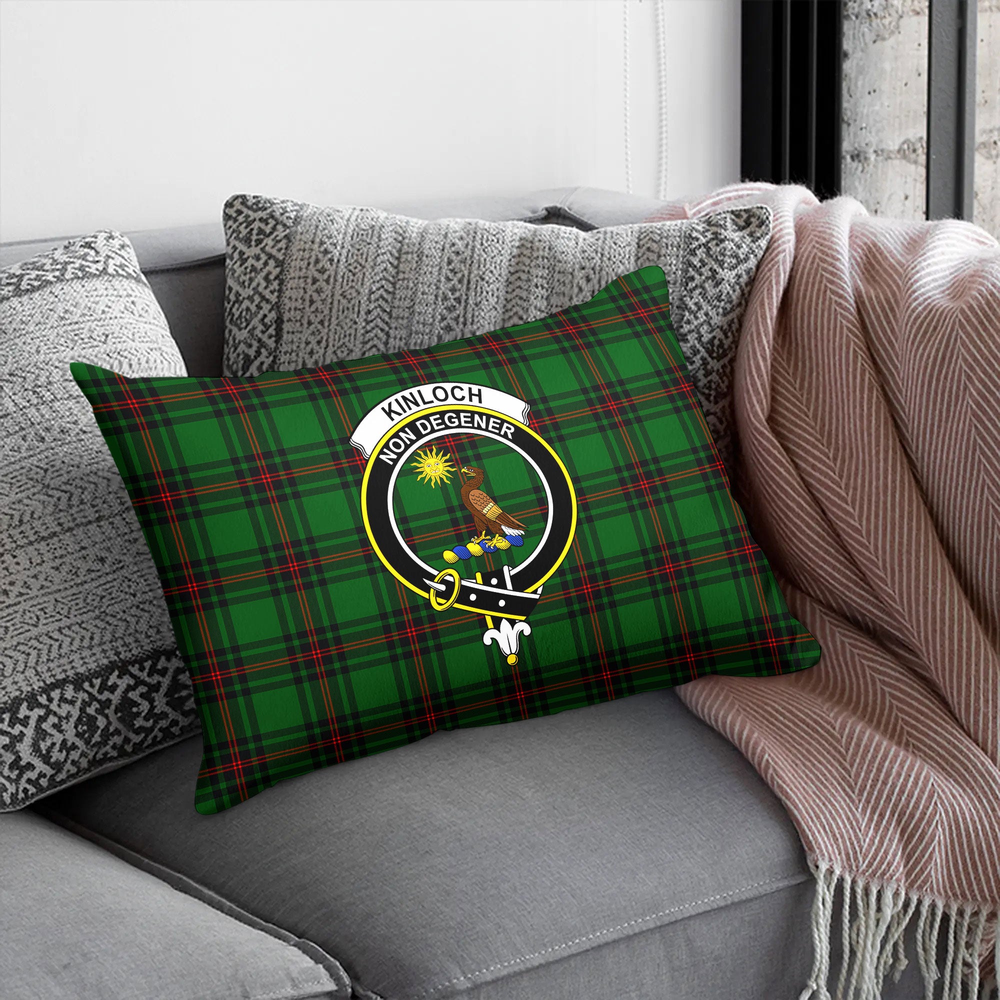 Kinloch Tartan Crest Pillow Cover