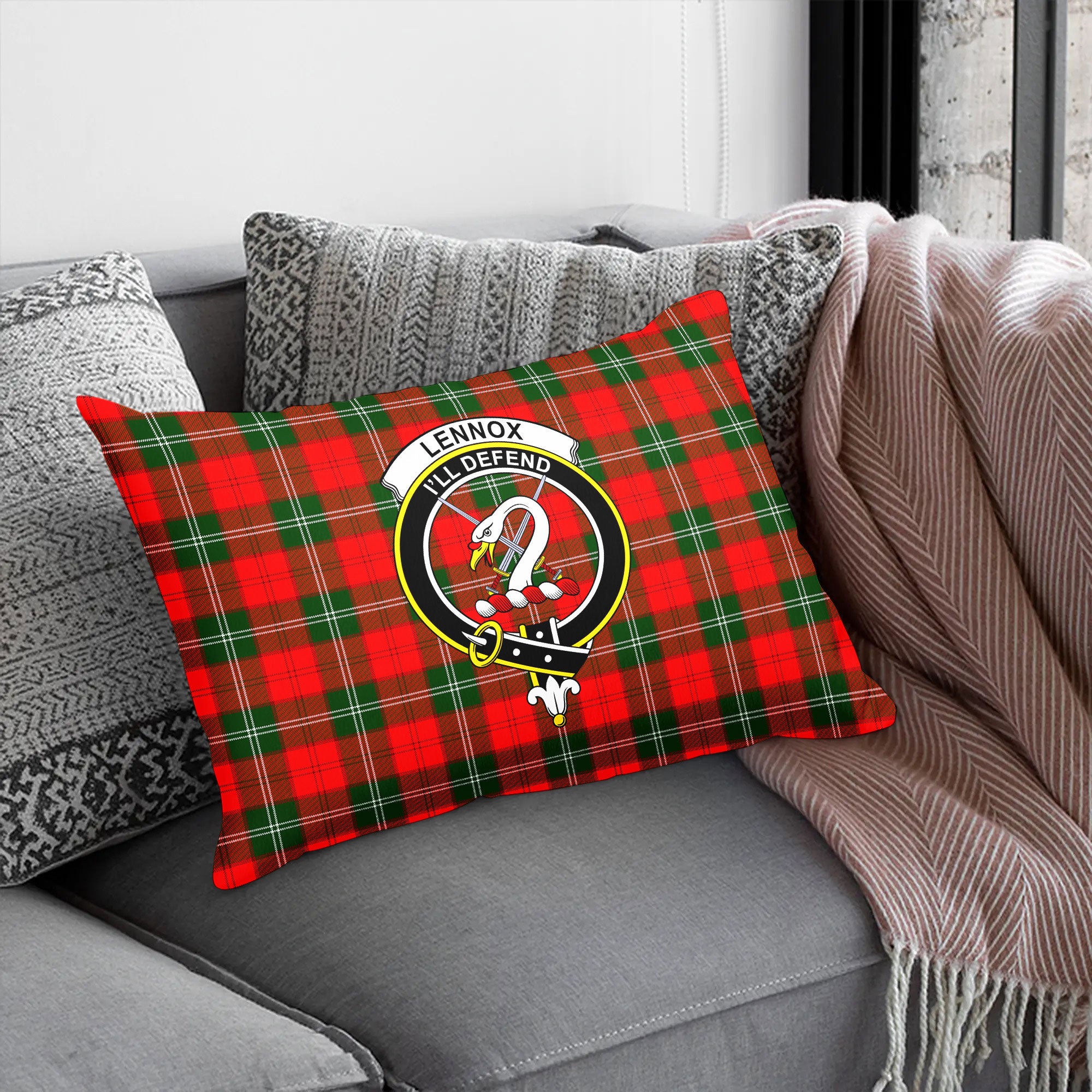 Lennox Tartan Crest Pillow Cover