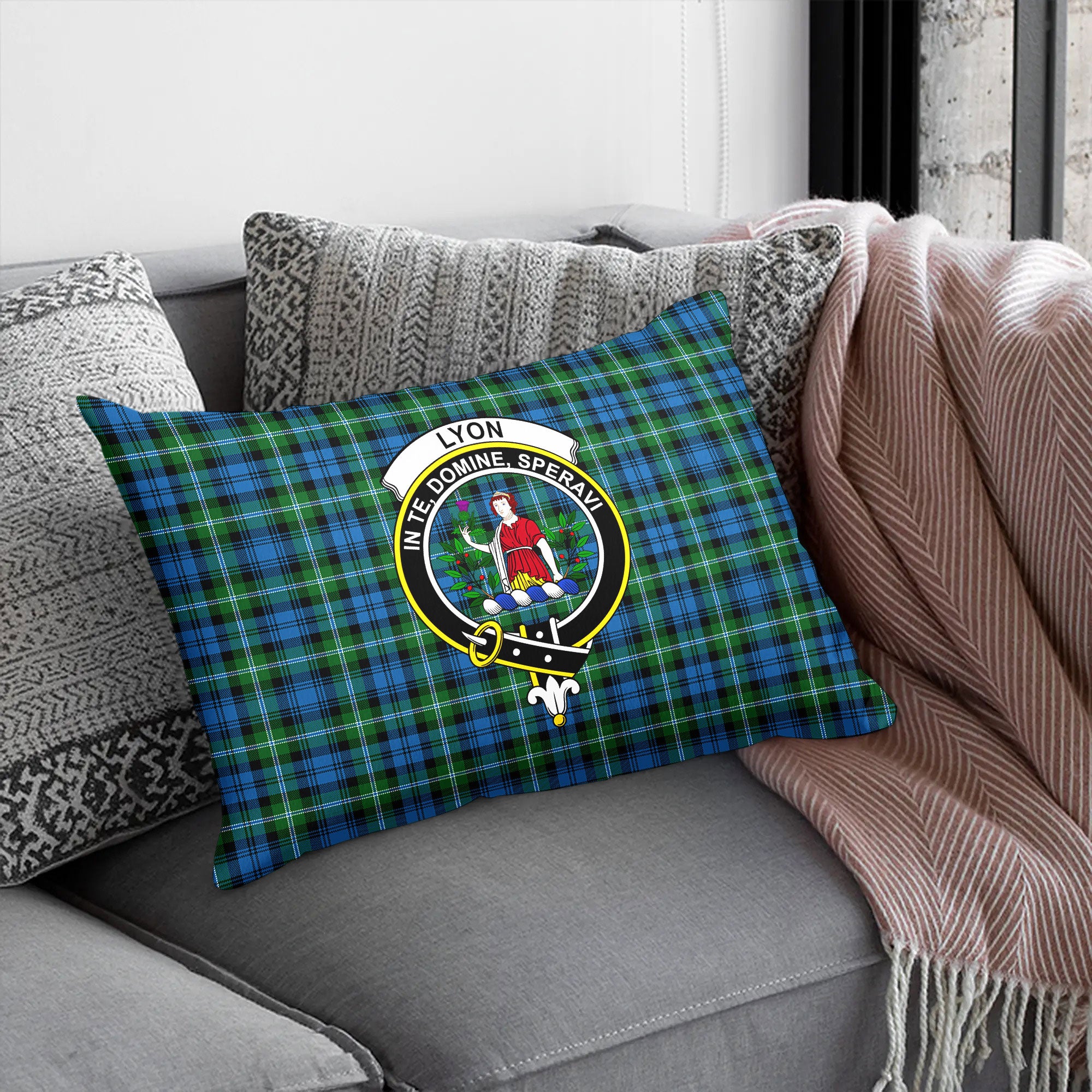 Lyon Tartan Crest Pillow Cover