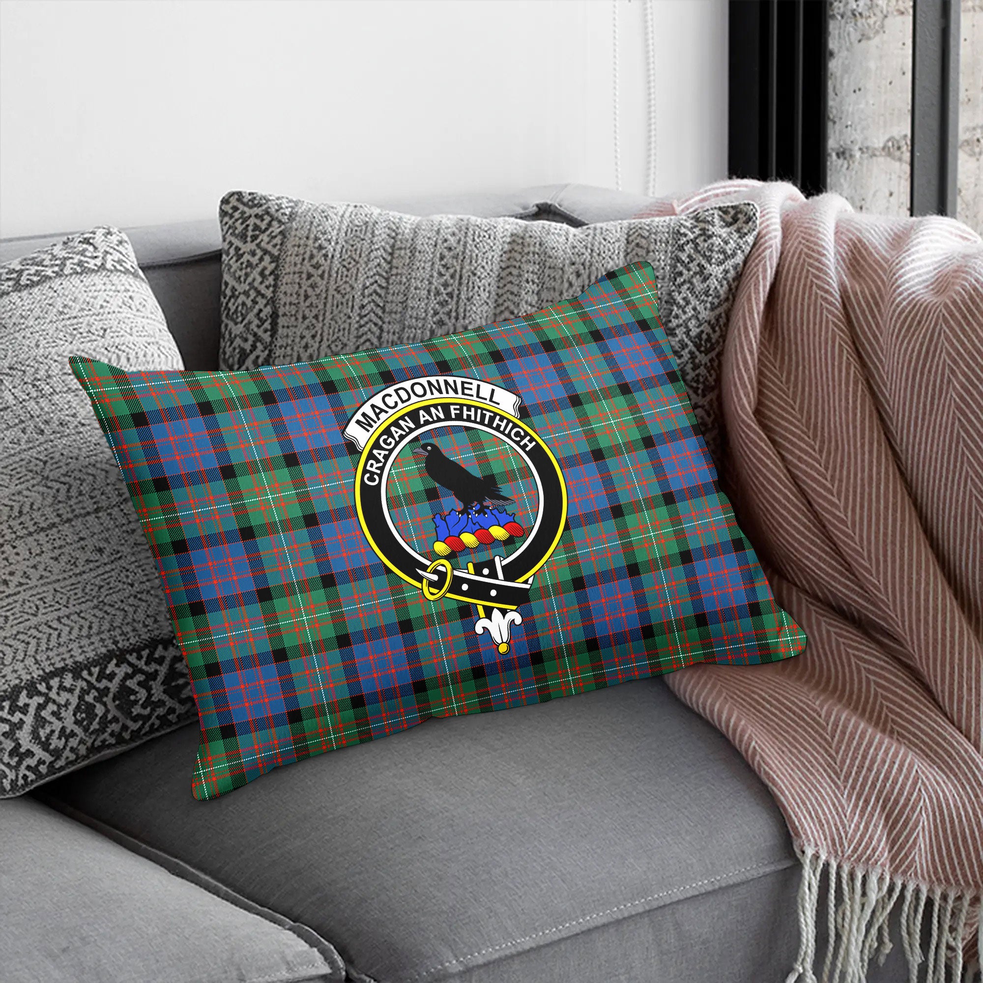 MacDonnell of Glengarry Ancient Tartan Crest Pillow Cover