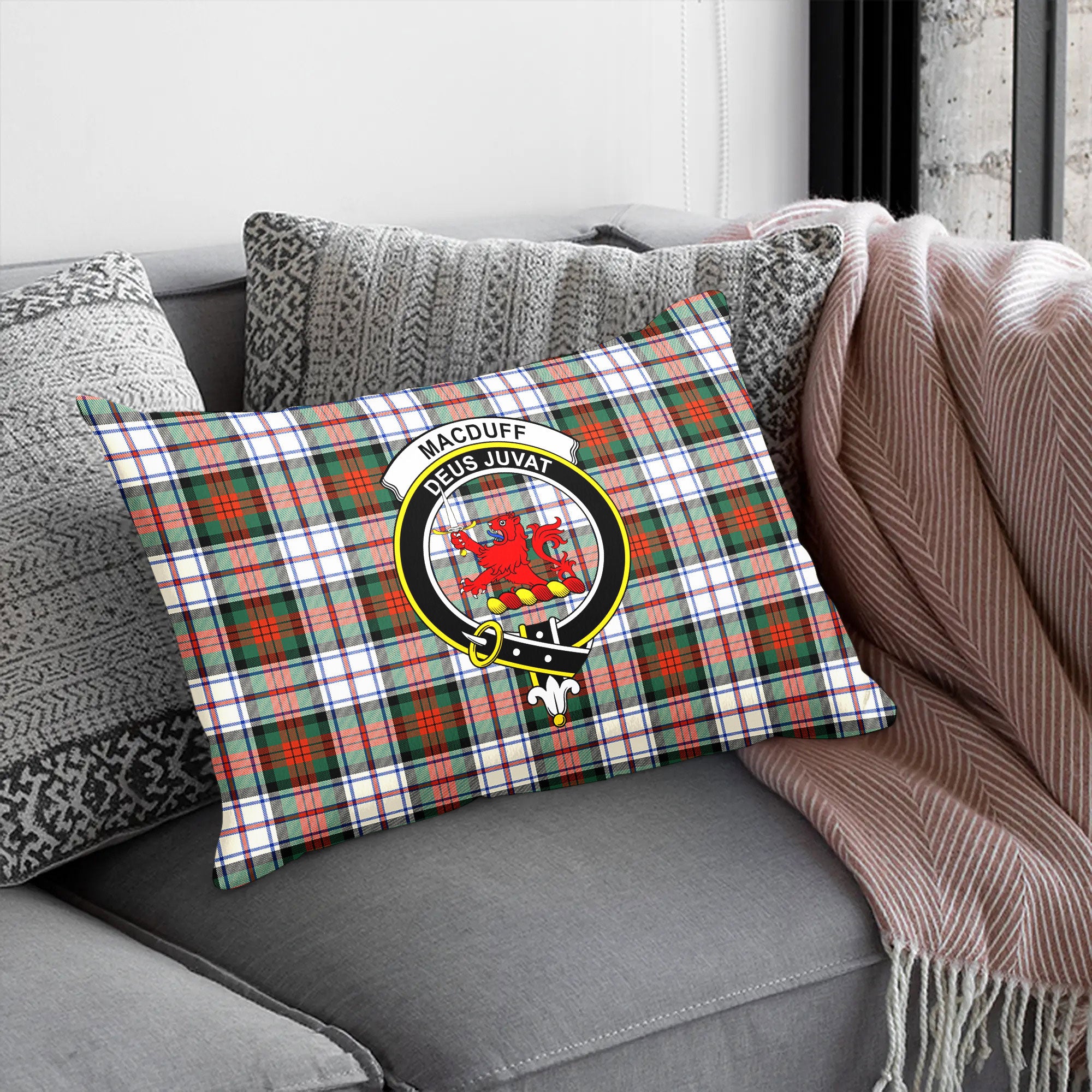 MacDuff Dress Ancient Tartan Crest Pillow Cover