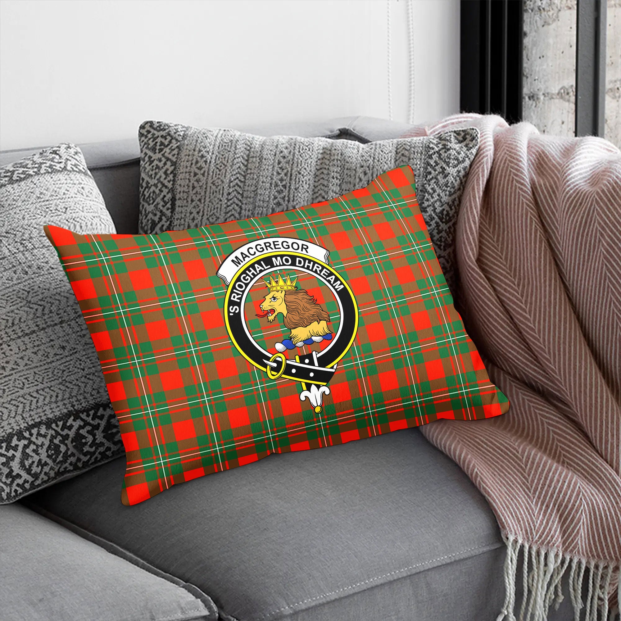 MacGregor Ancient Tartan Crest Pillow Cover