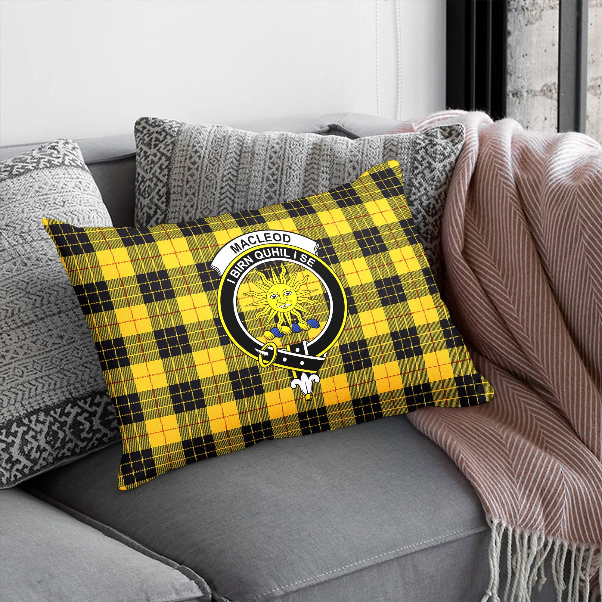 MacLeod of Lewis Ancient Tartan Crest Pillow Cover