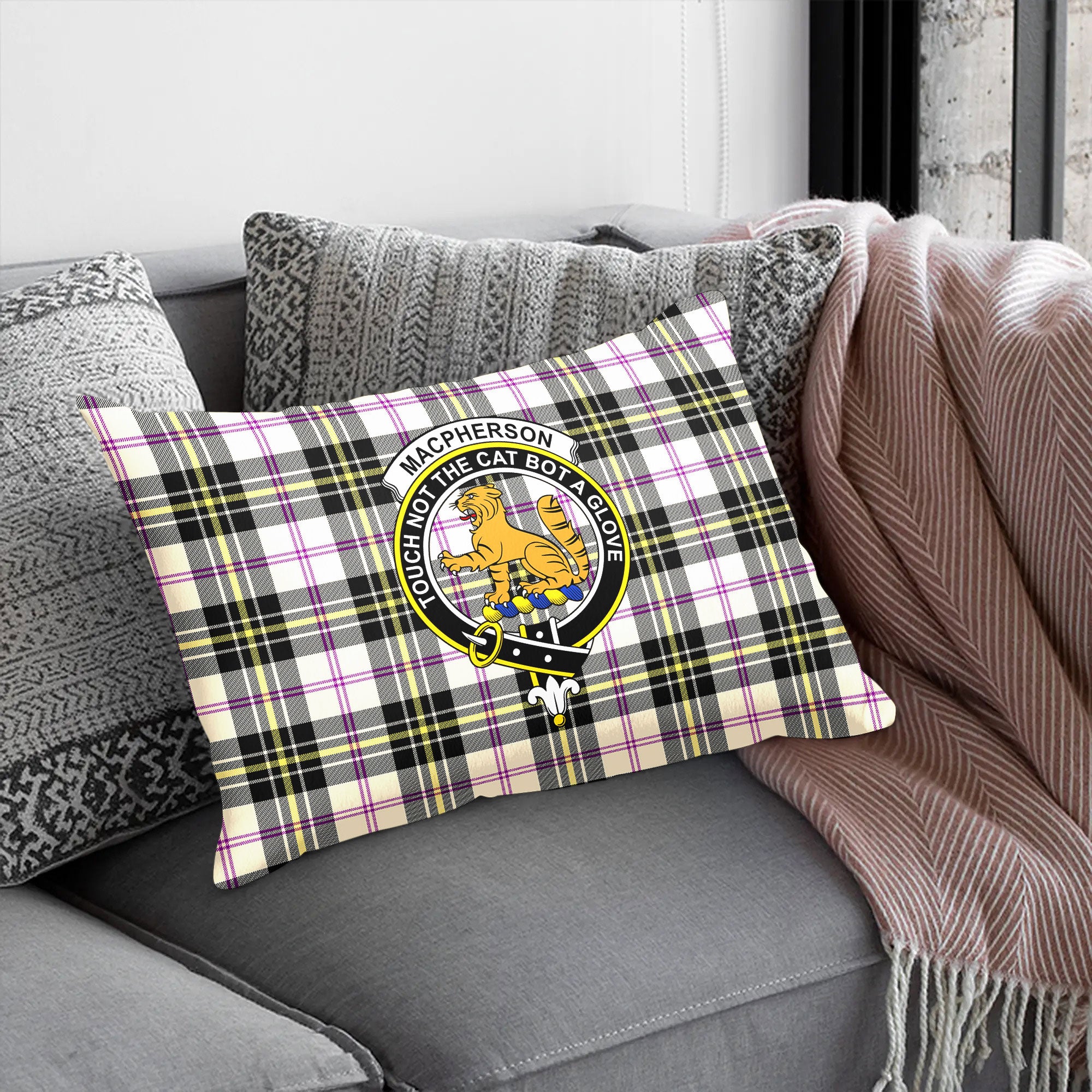 MacPherson Dress Ancient Tartan Crest Pillow Cover