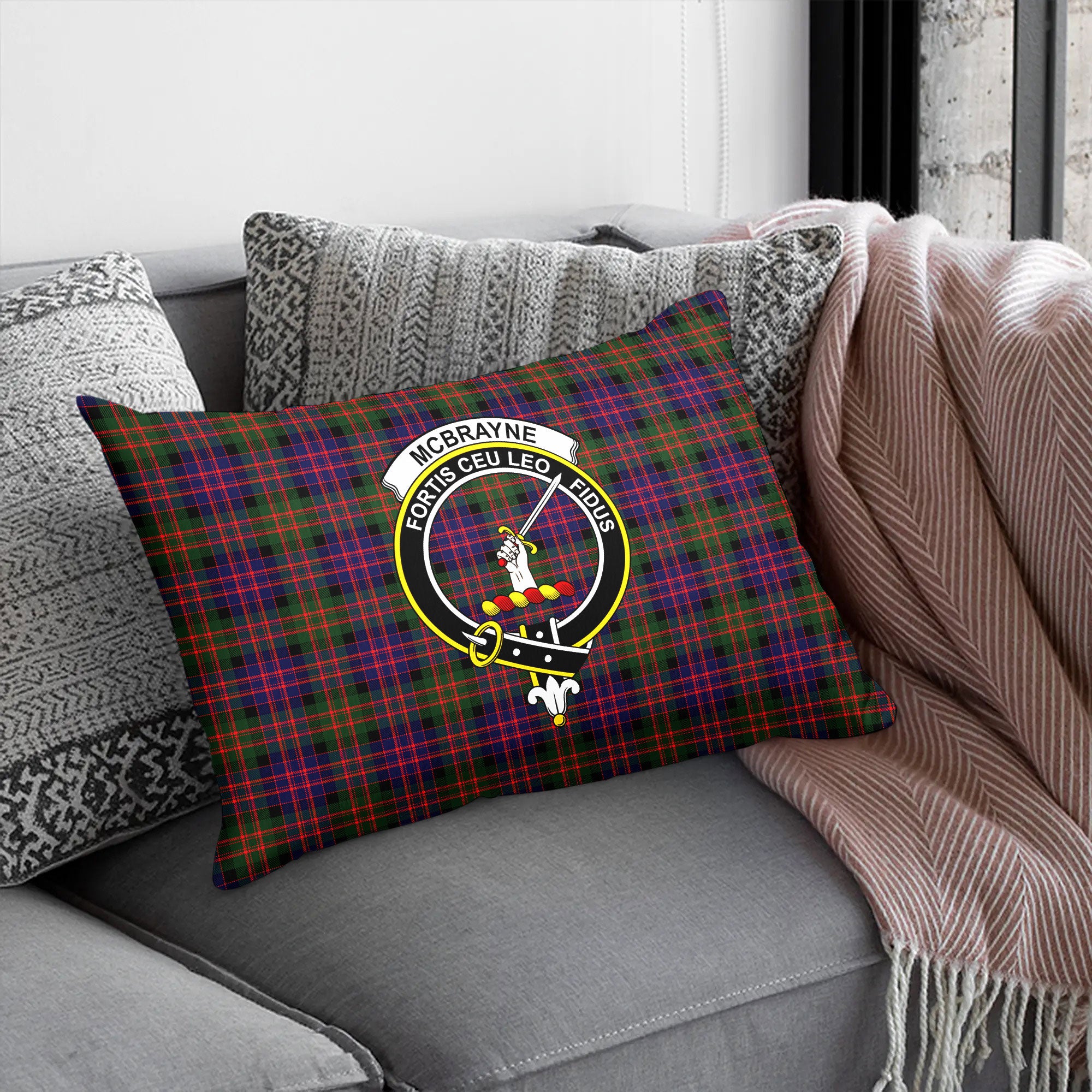 McBrayne Tartan Crest Pillow Cover