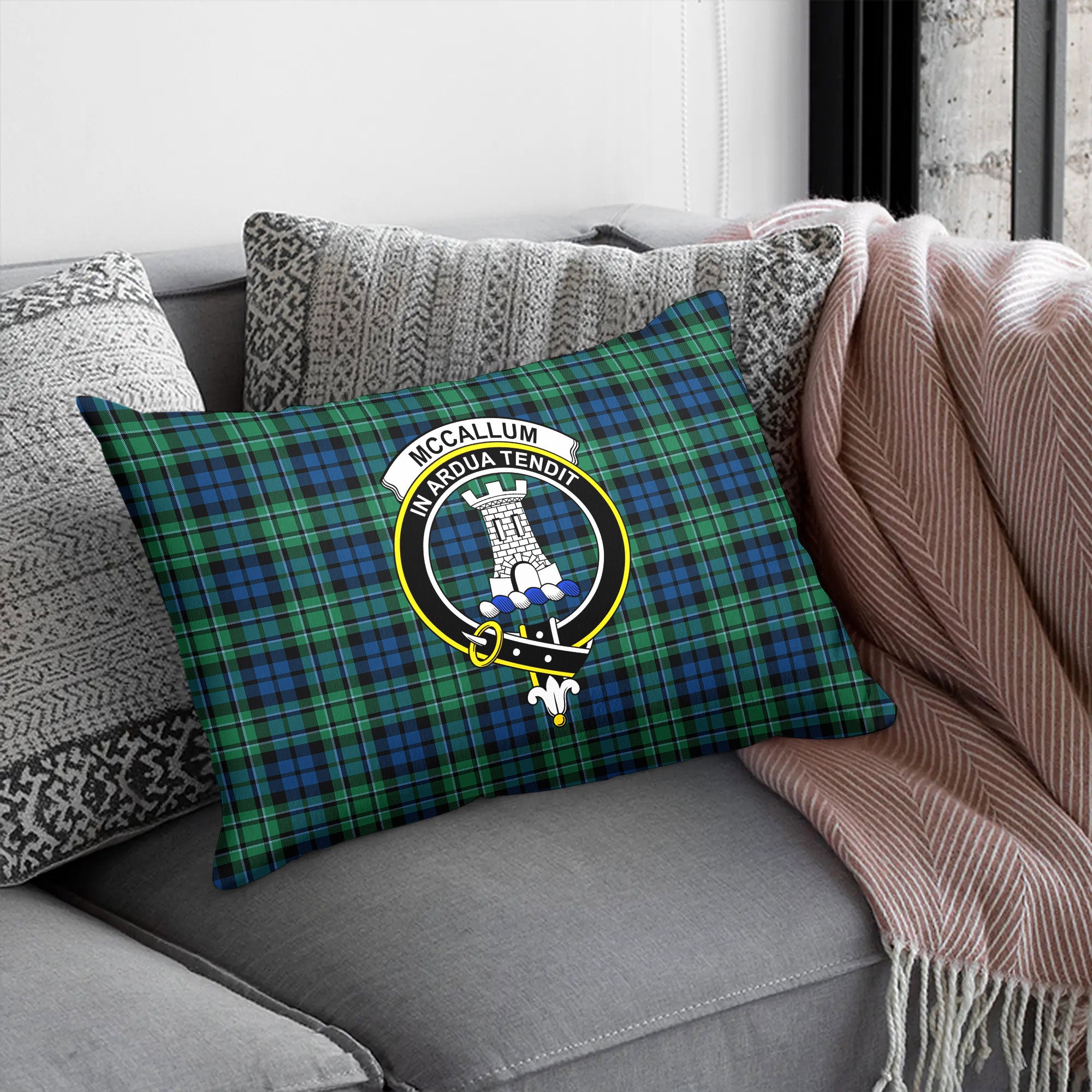 McCallum Ancient Tartan Crest Pillow Cover