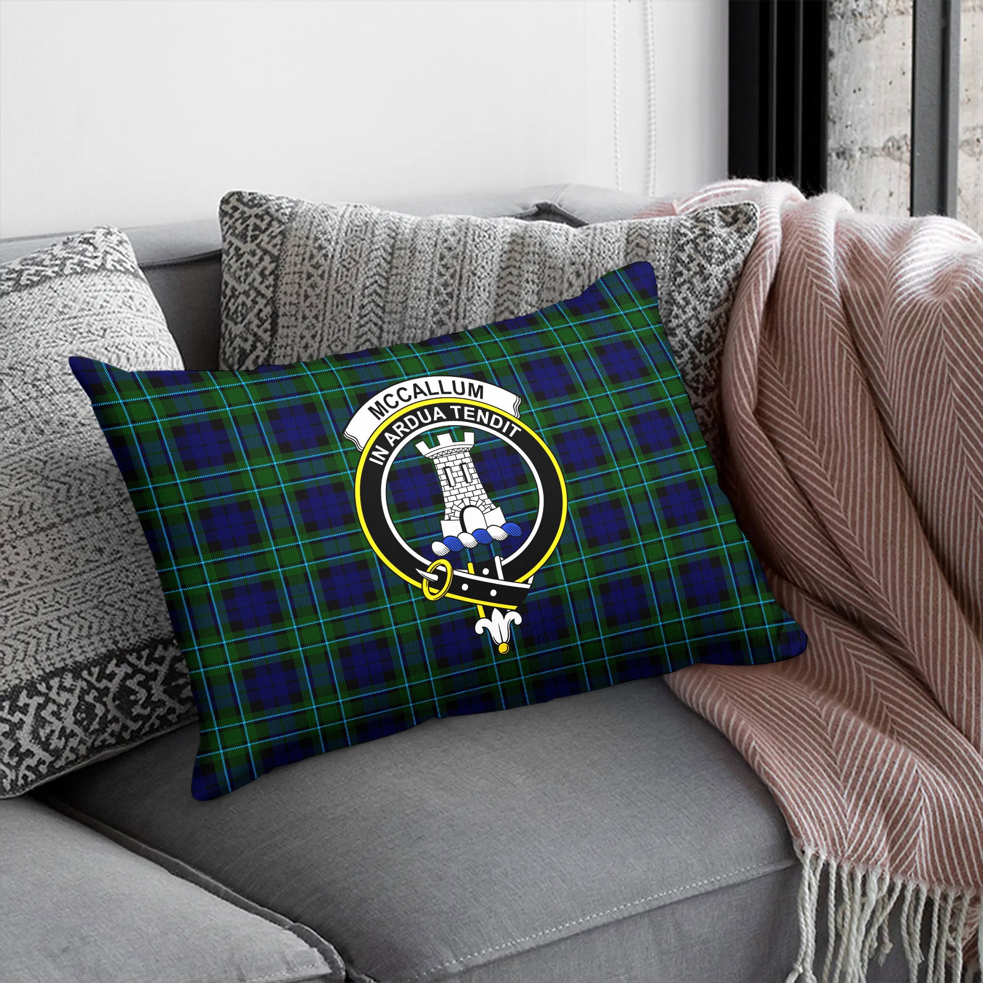 McCallum Modern Tartan Crest Pillow Cover