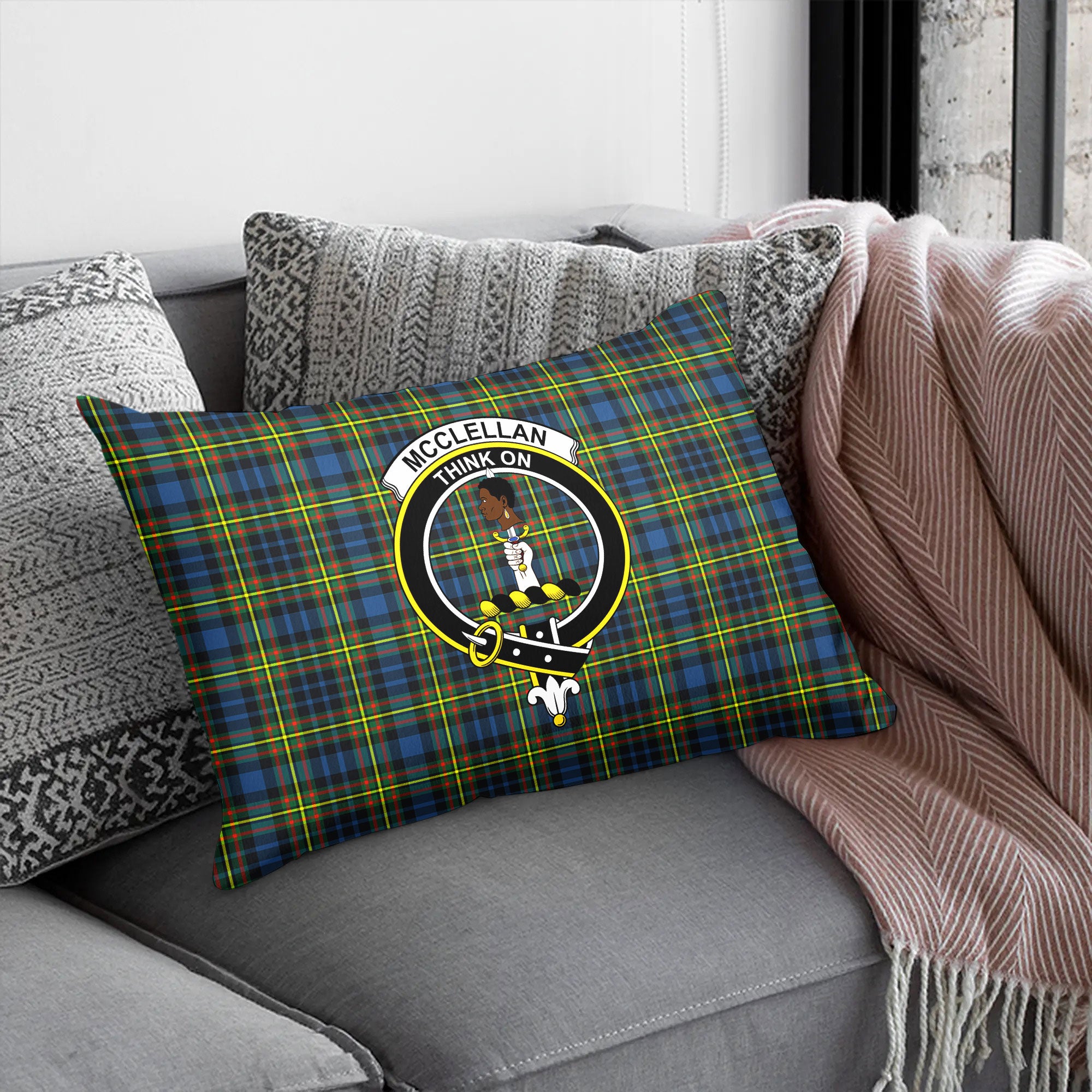 McClellan Ancient Tartan Crest Pillow Cover