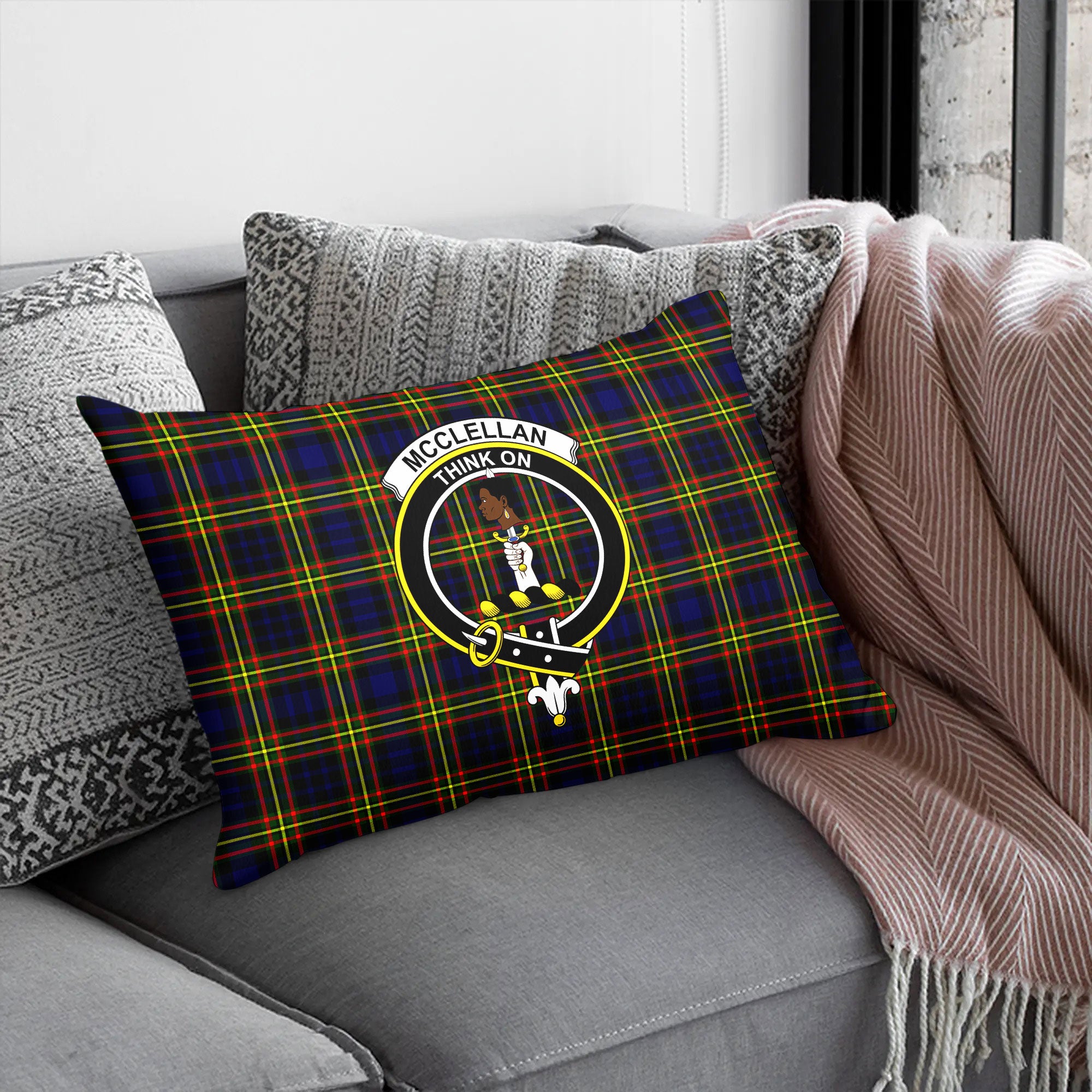 McClellan Modern Tartan Crest Pillow Cover