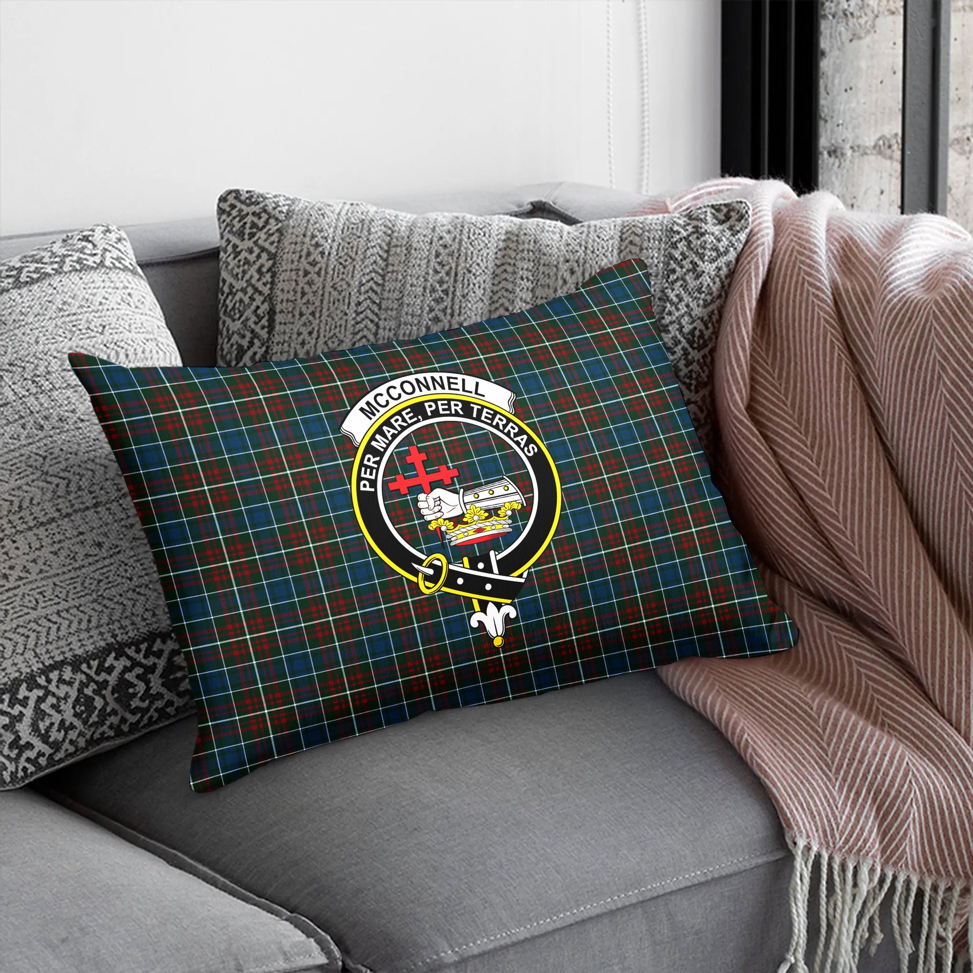 McConnell Tartan Crest Pillow Cover