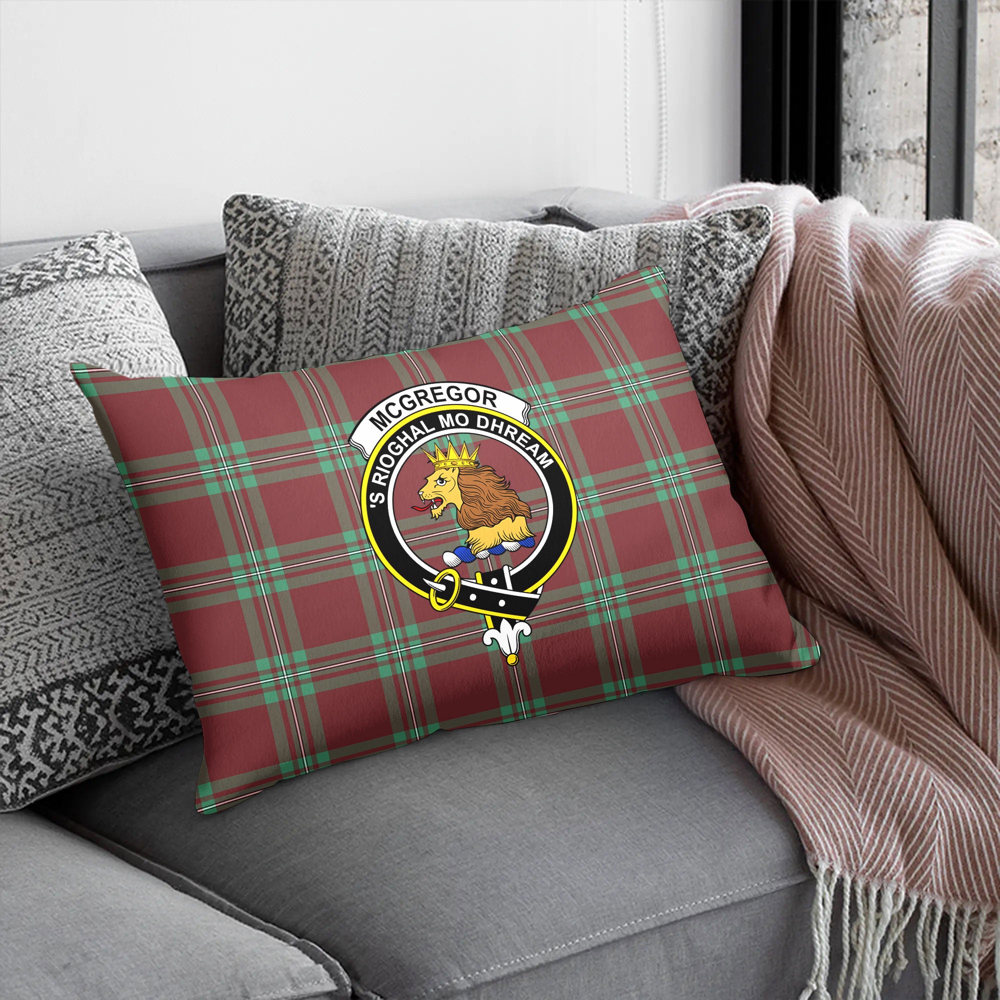 McGregor Hunting Ancient Tartan Crest Pillow Cover