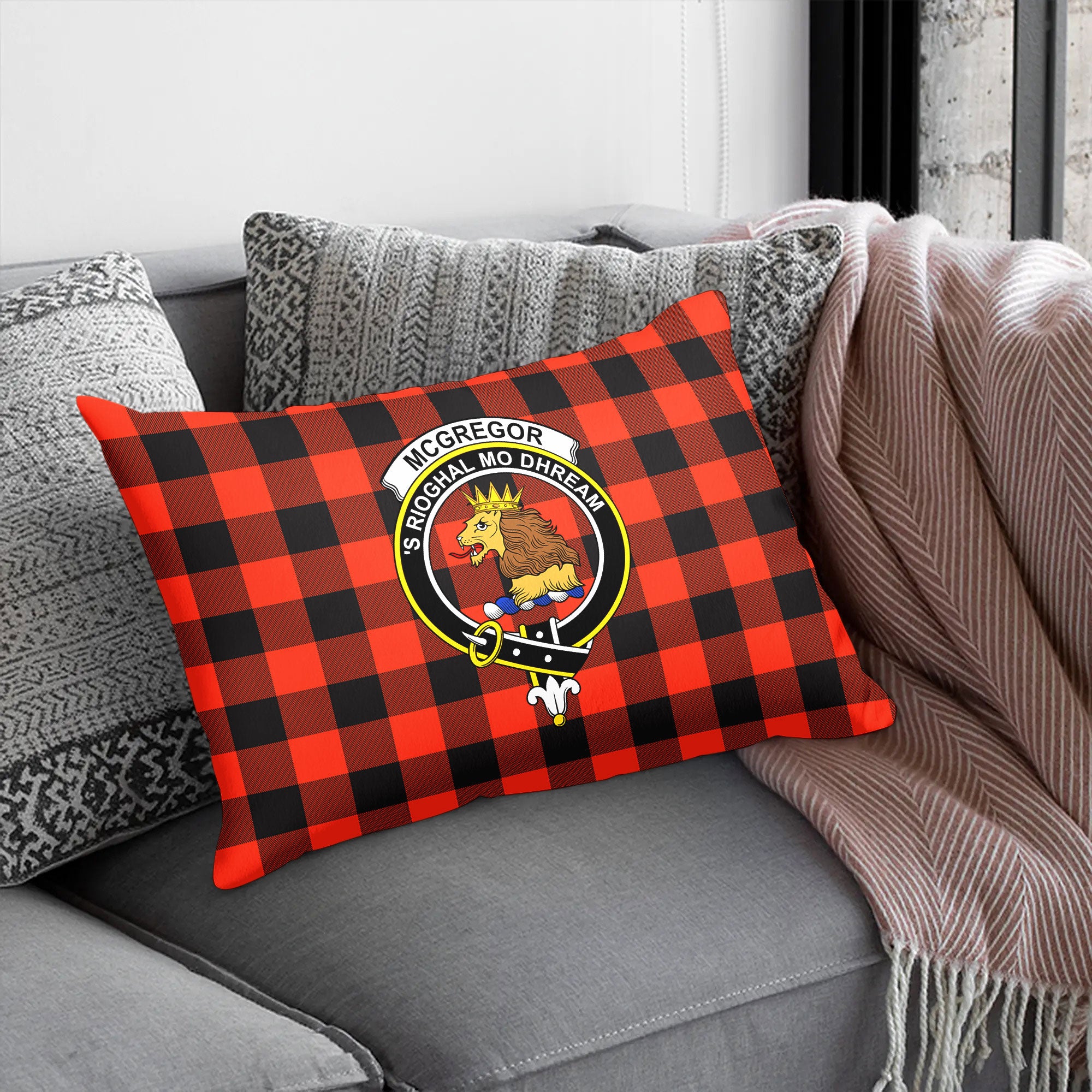 McGregor Rob Roy Ancient Tartan Crest Pillow Cover