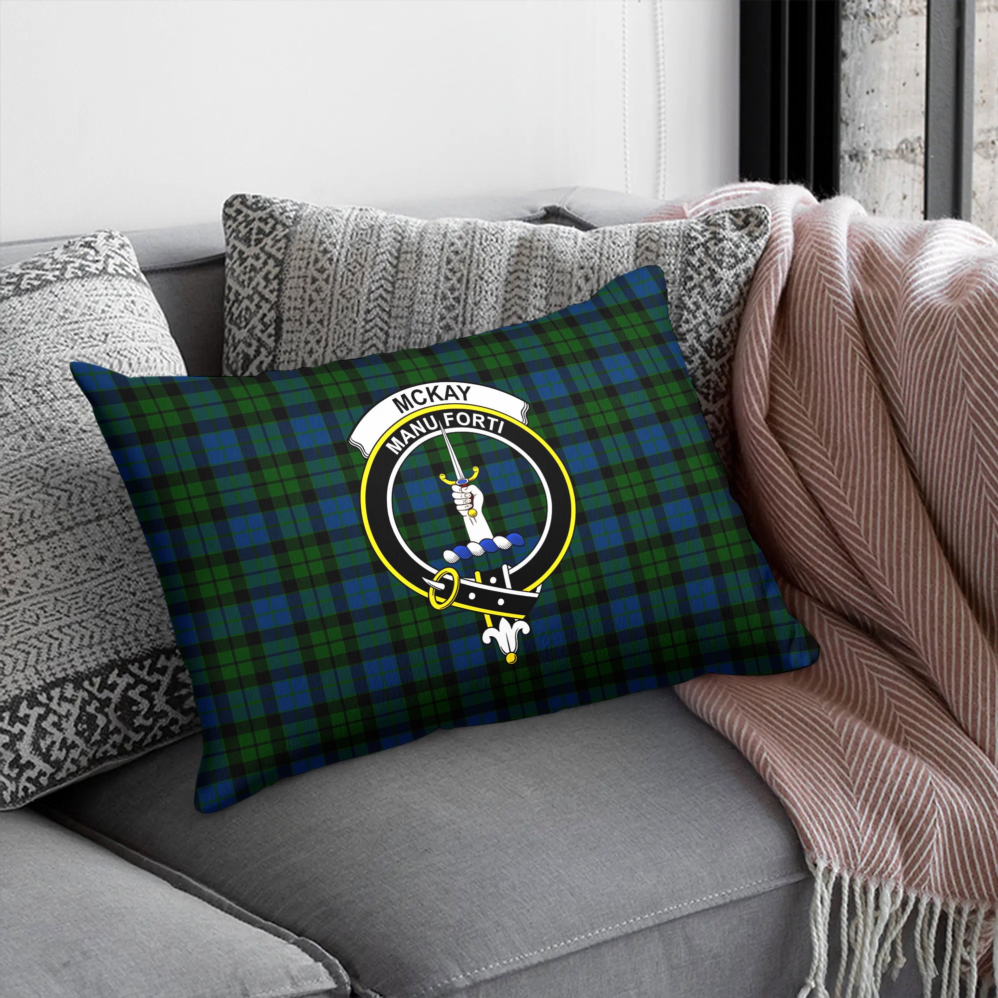 McKay Modern Tartan Crest Pillow Cover