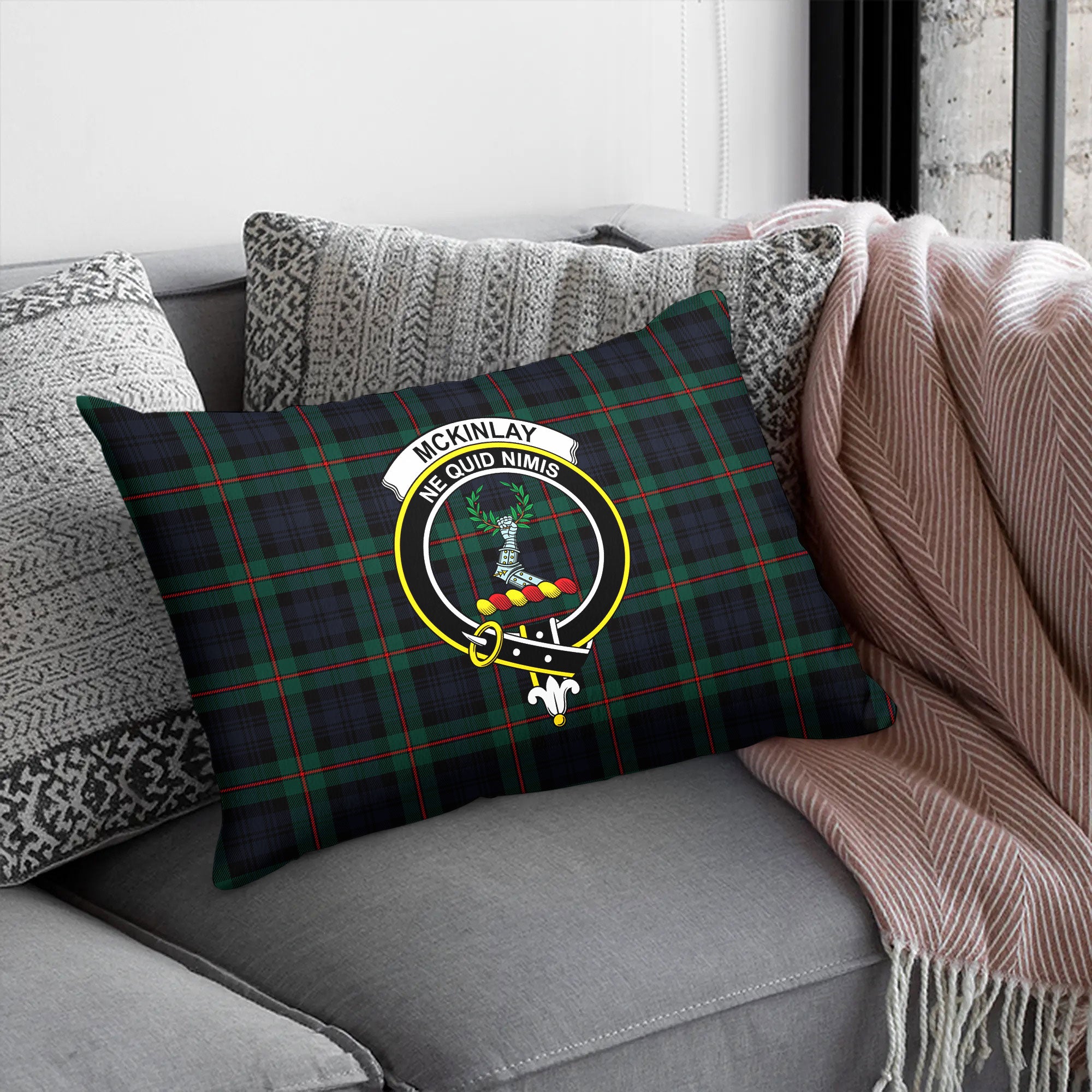 McKinlay Modern Tartan Crest Pillow Cover