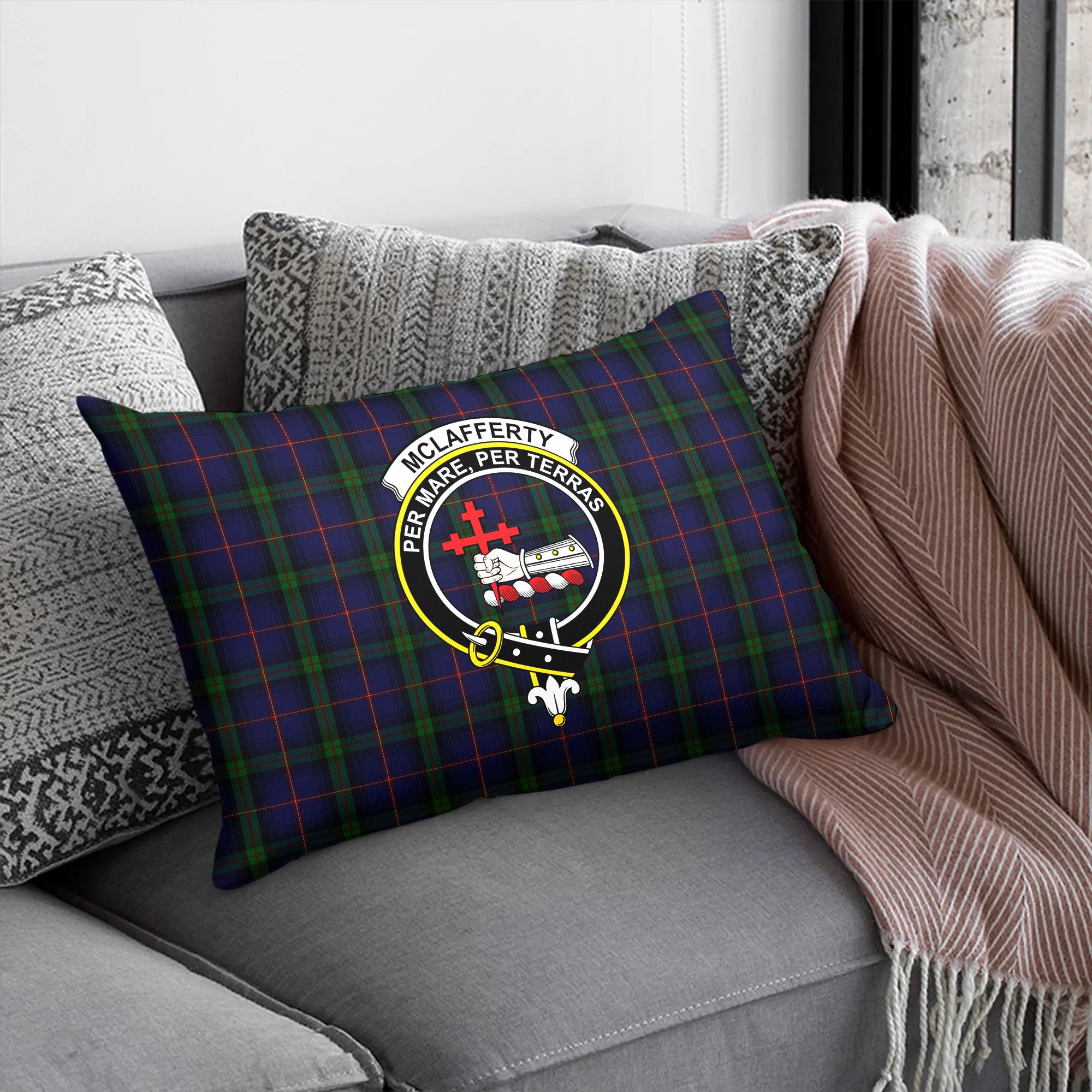 McLafferty Tartan Crest Pillow Cover