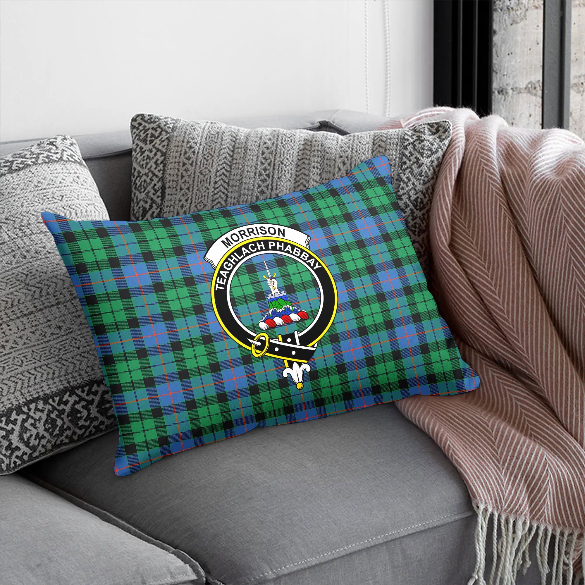 Morrison Ancient Tartan Crest Pillow Cover