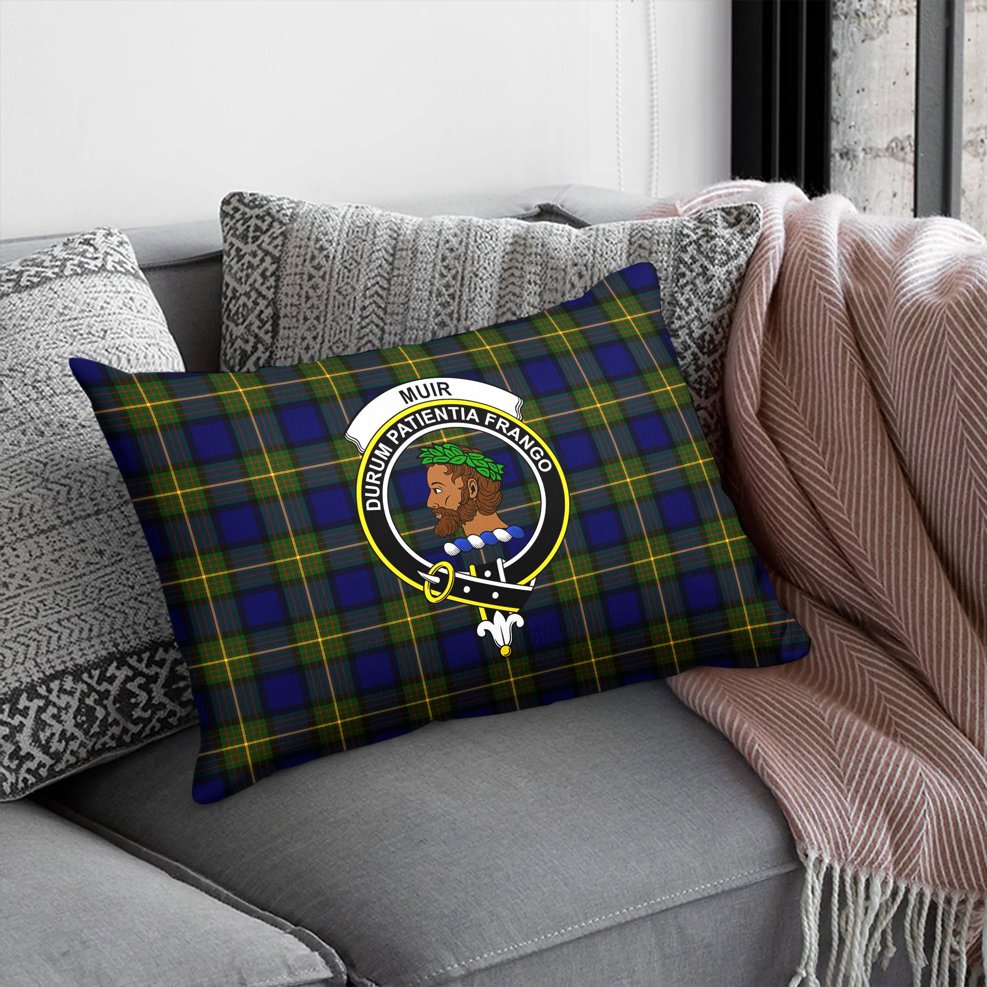 Muir Tartan Crest Pillow Cover