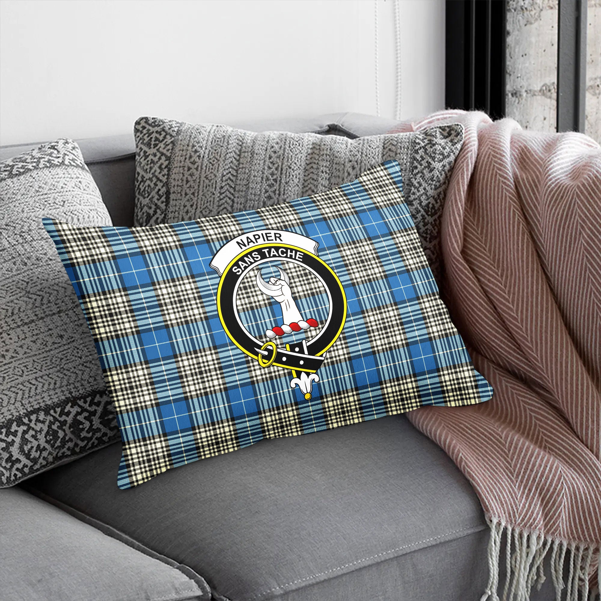 Napier Ancient Tartan Crest Pillow Cover