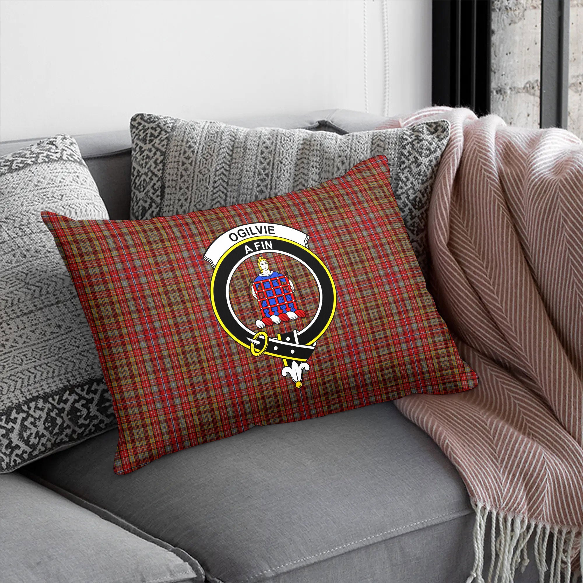 Ogilvie Tartan Crest Pillow Cover