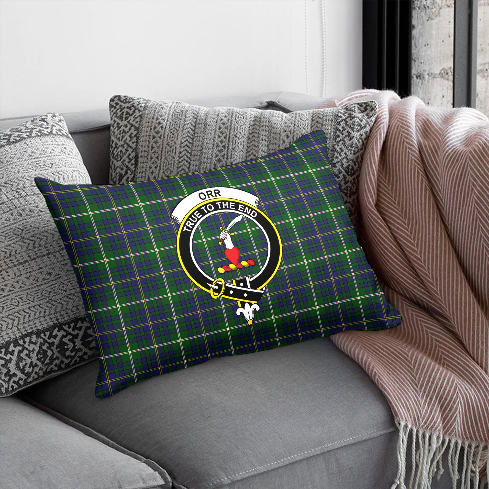 Orr Tartan Crest Pillow Cover