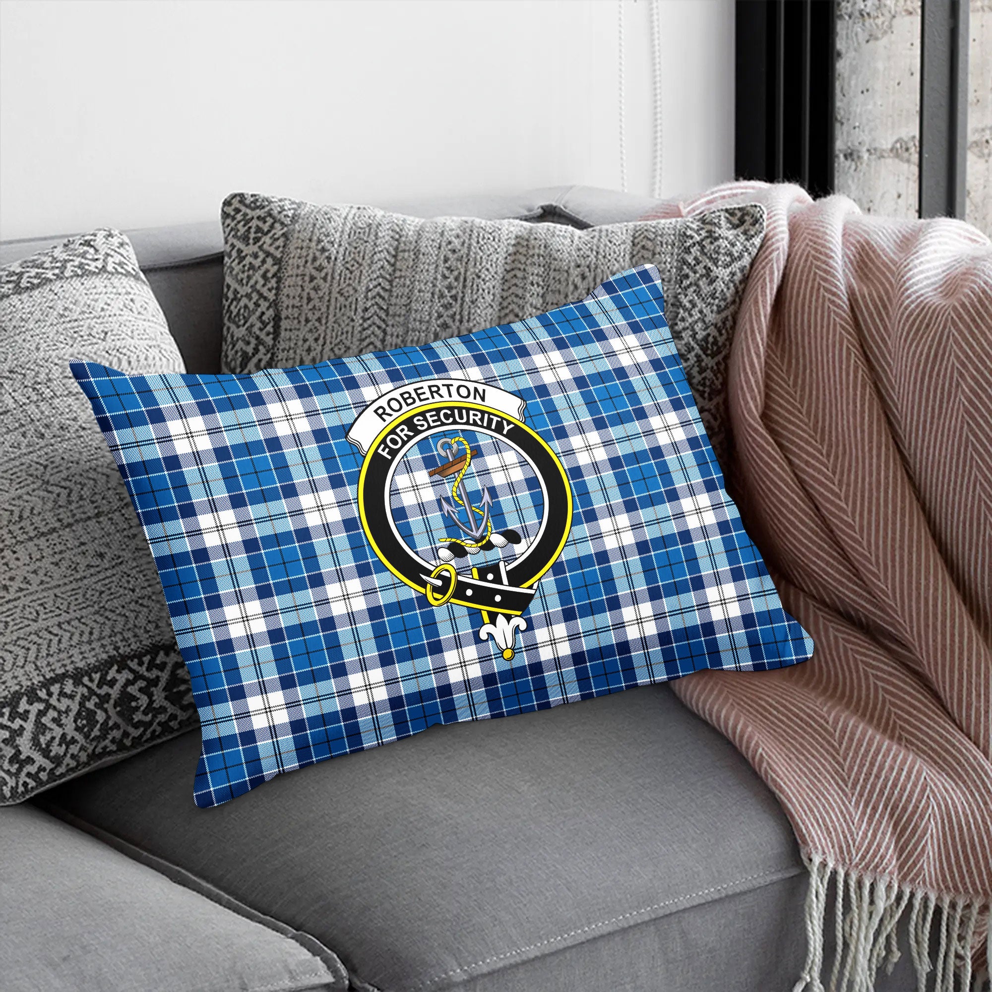 Roberton Tartan Crest Pillow Cover