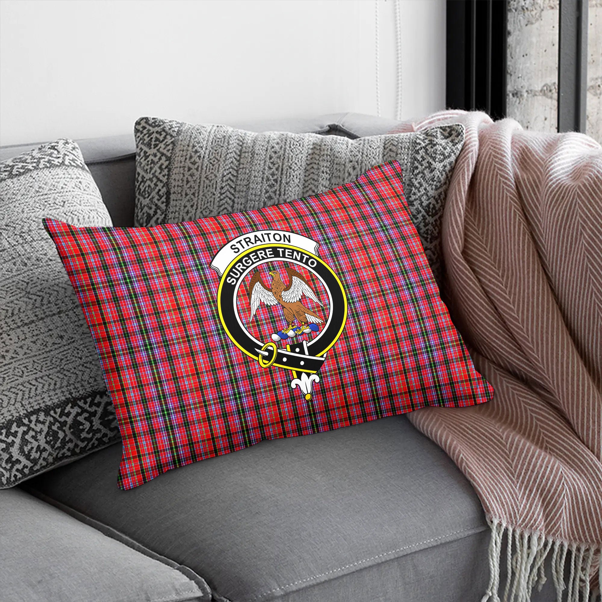 Straiton Tartan Crest Pillow Cover