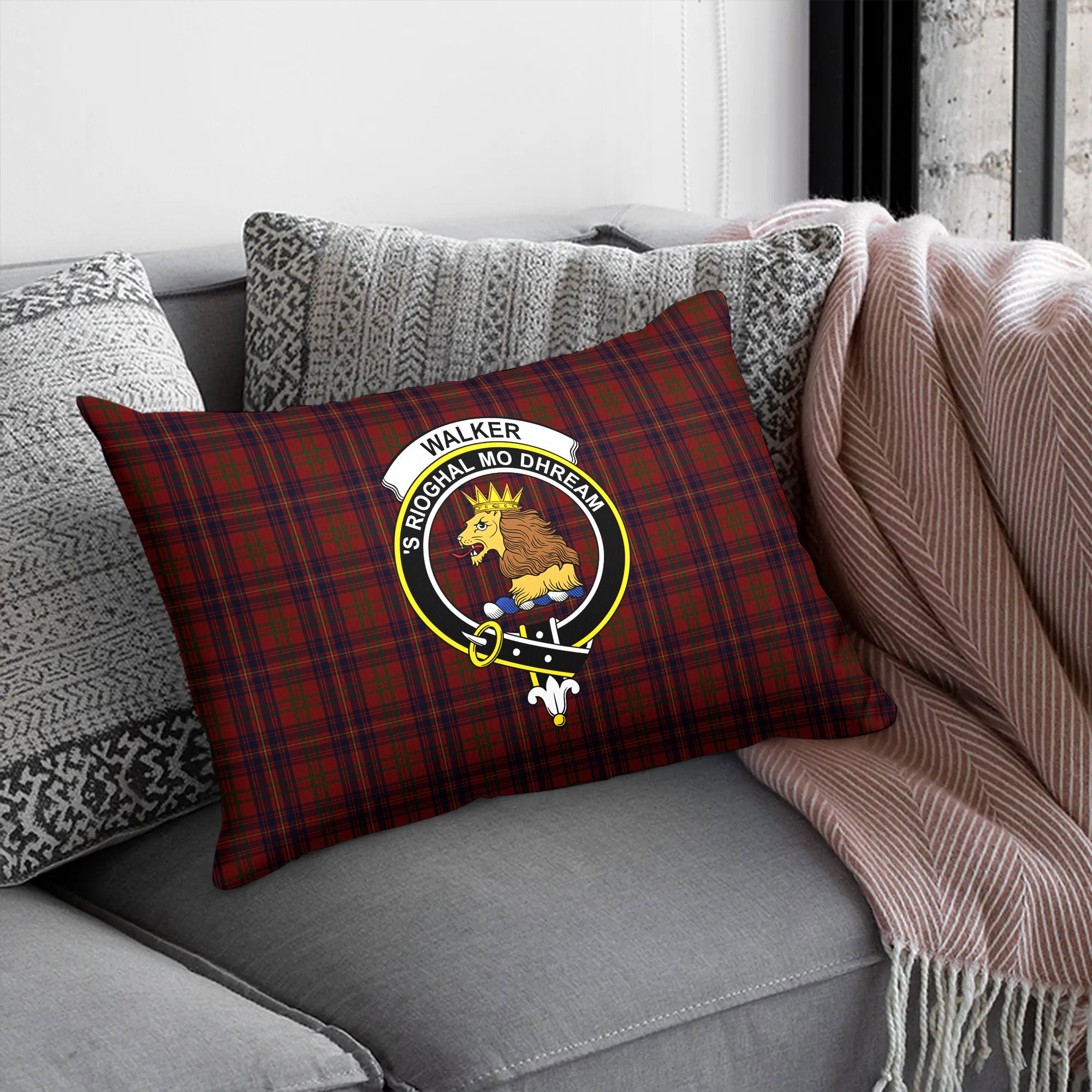 Walker Tartan Crest Pillow Cover