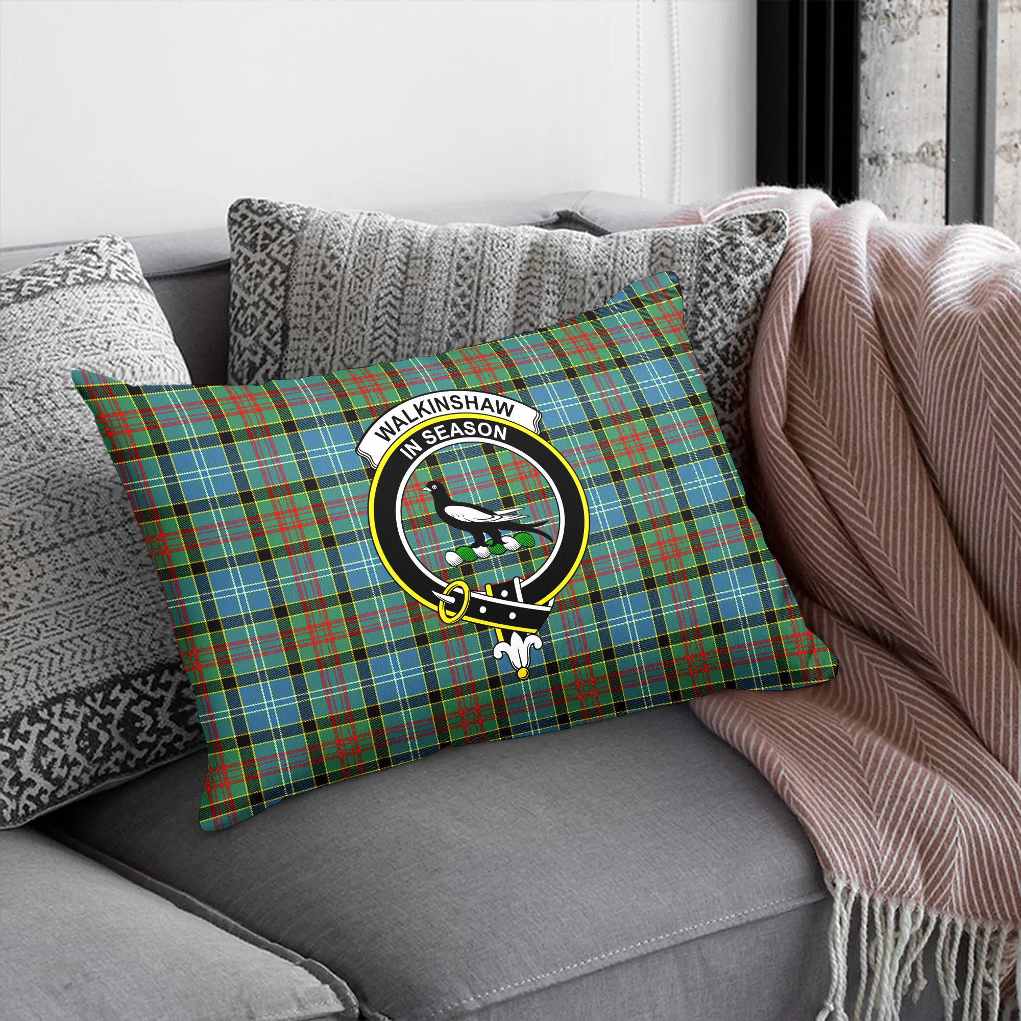 Walkinshaw Tartan Crest Pillow Cover