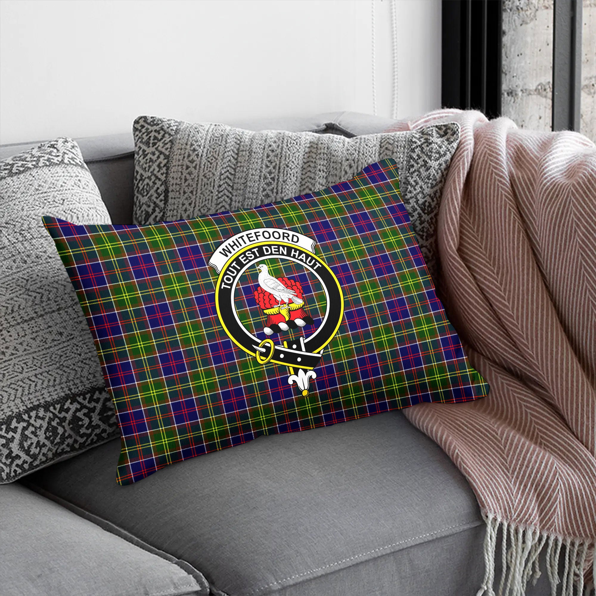 Whitefoord Tartan Crest Pillow Cover