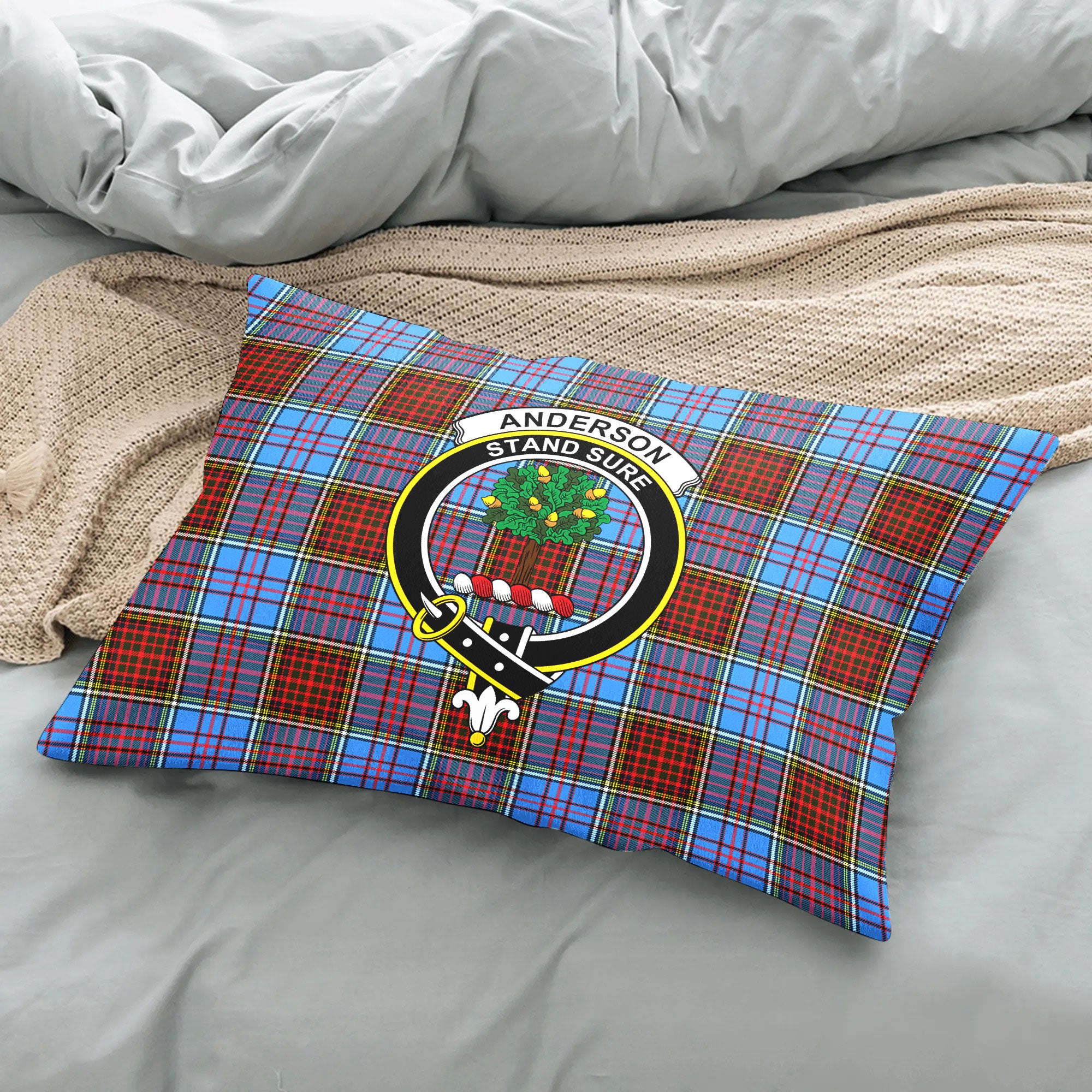 Anderson Modern Tartan Crest Pillow Cover