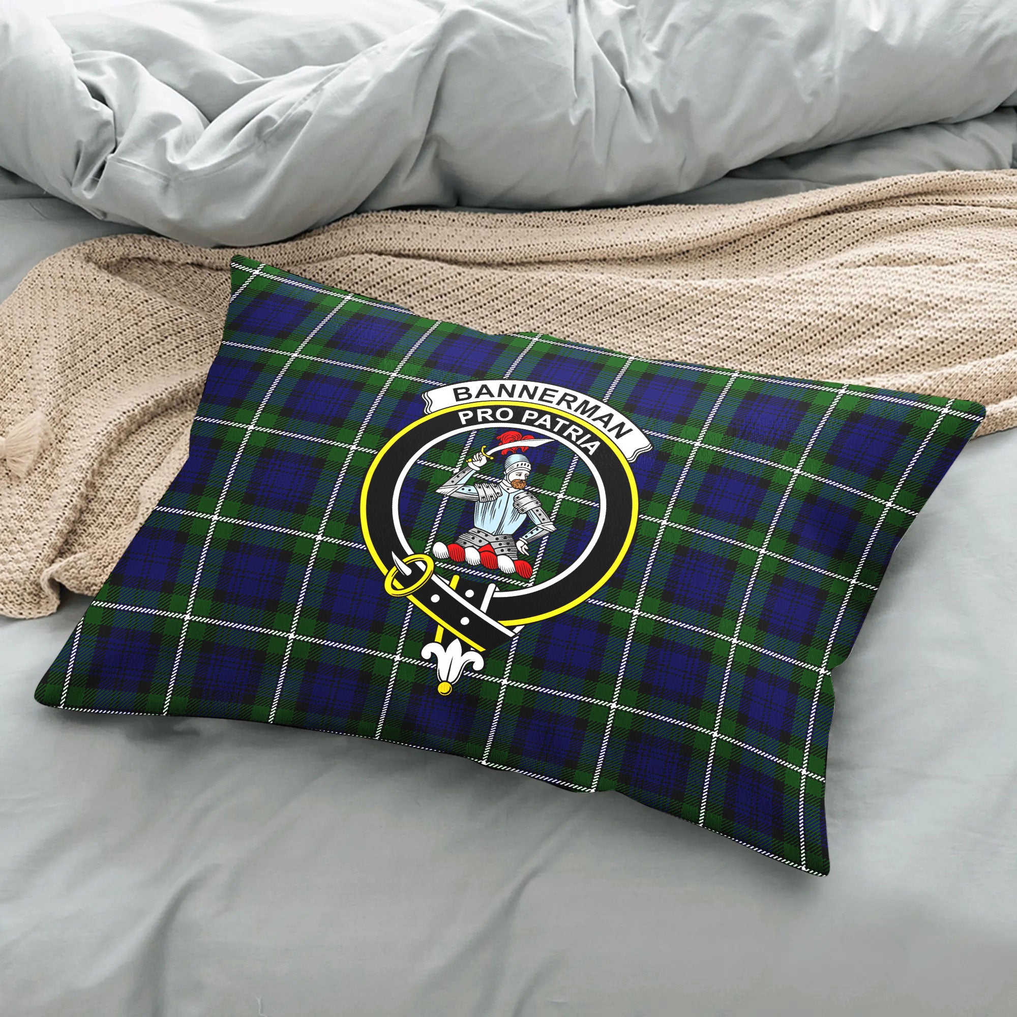 Bannerman Tartan Crest Pillow Cover