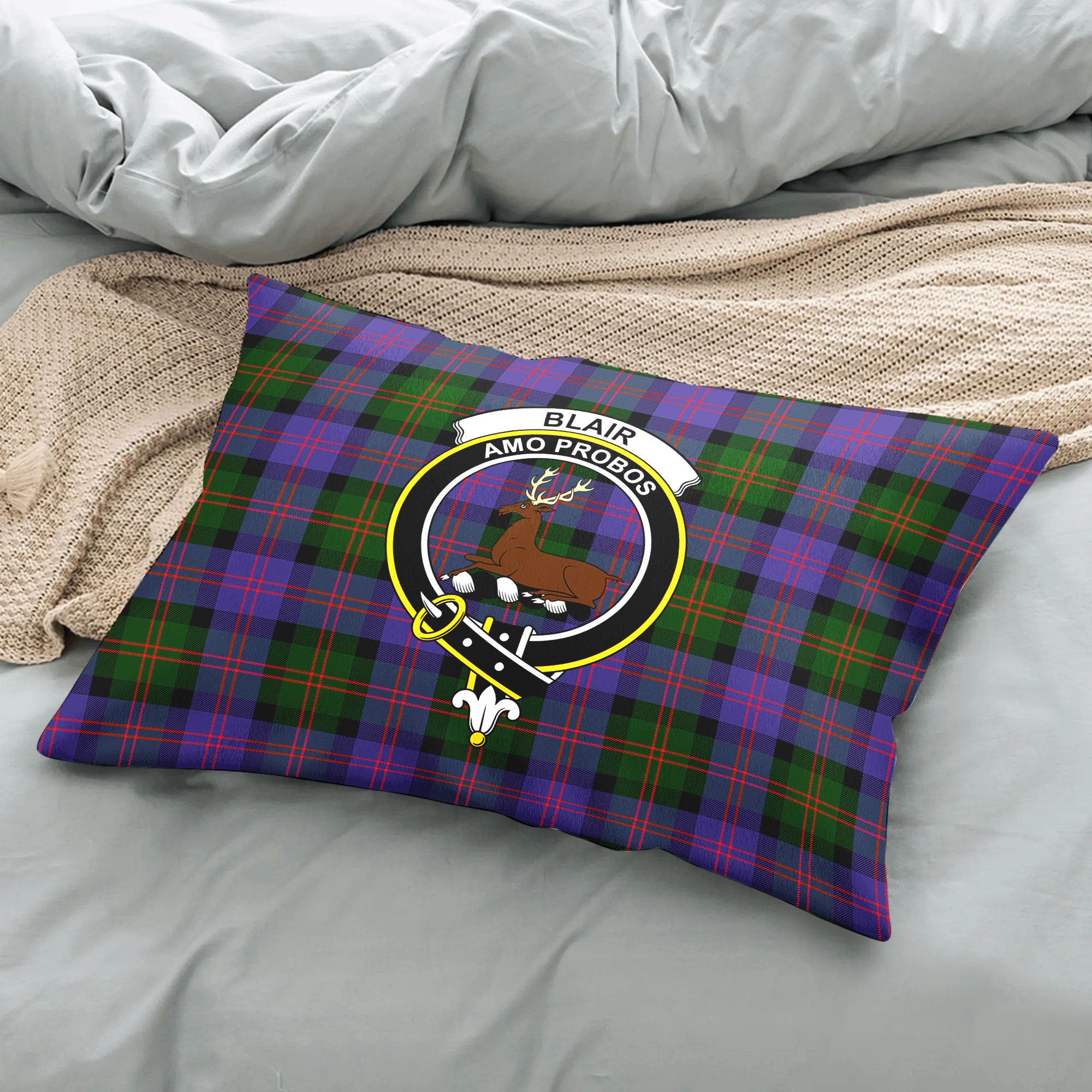 Blair Modern Tartan Crest Pillow Cover