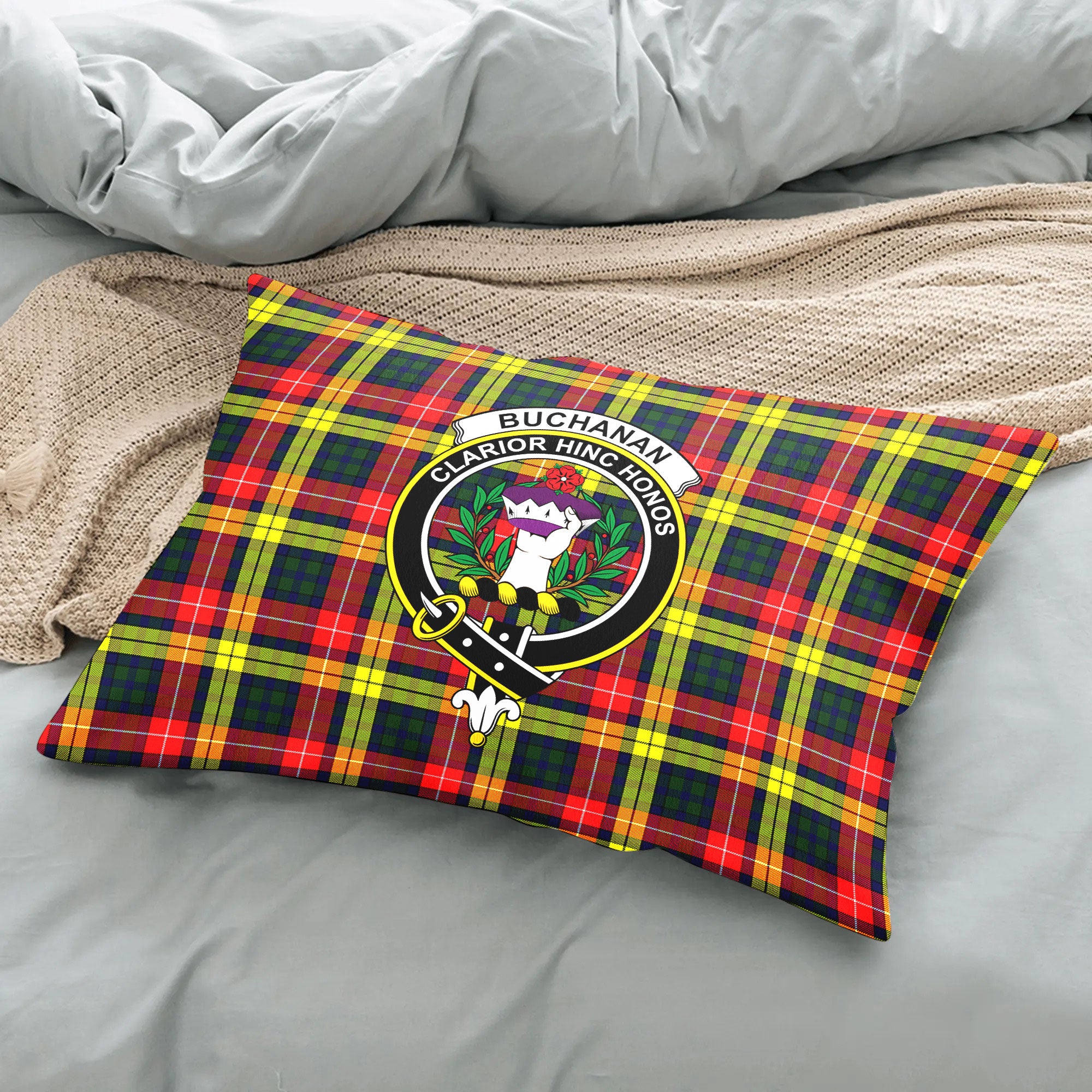 Buchanan Modern Tartan Crest Pillow Cover