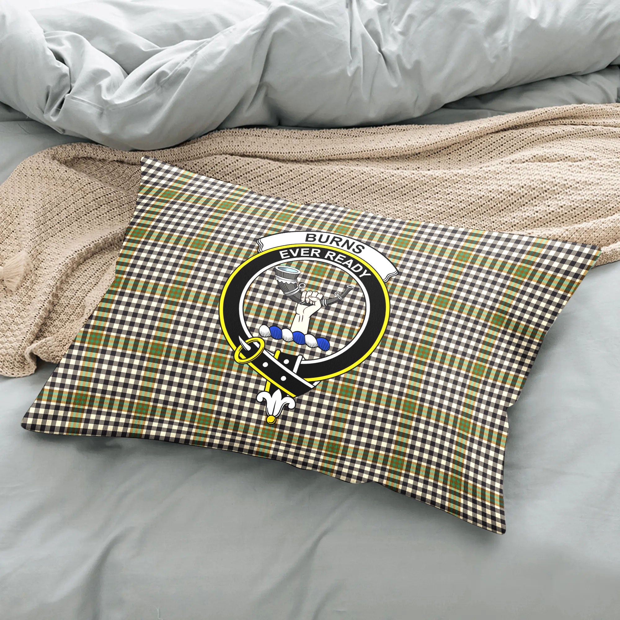 Burns Check Tartan Crest Pillow Cover