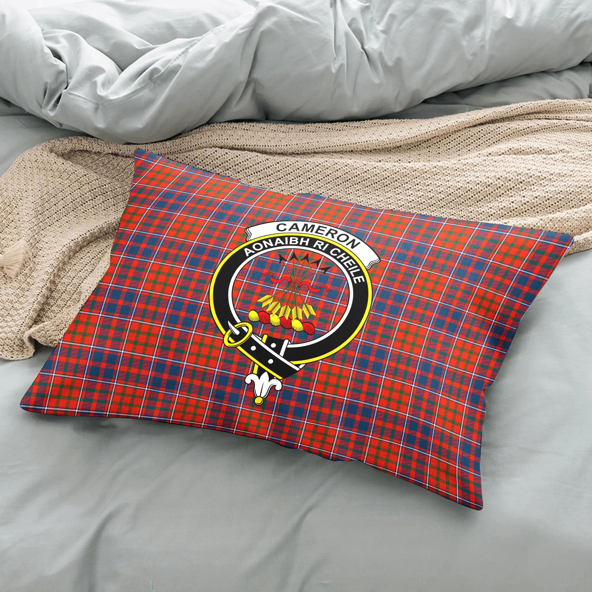 Cameron of Lochiel Ancient Tartan Crest Pillow Cover