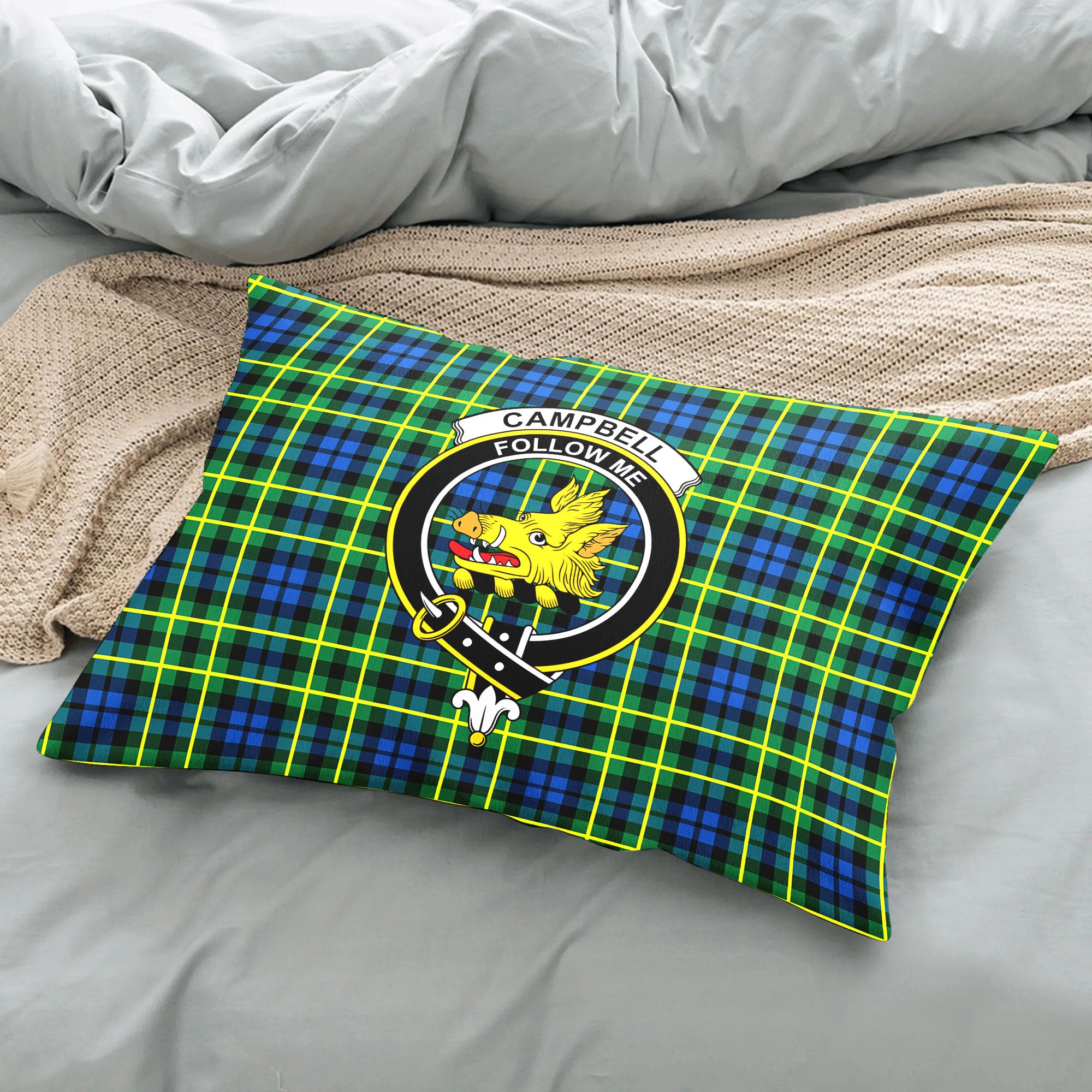 Campbell of Breadalbane Ancient Tartan Crest Pillow Cover