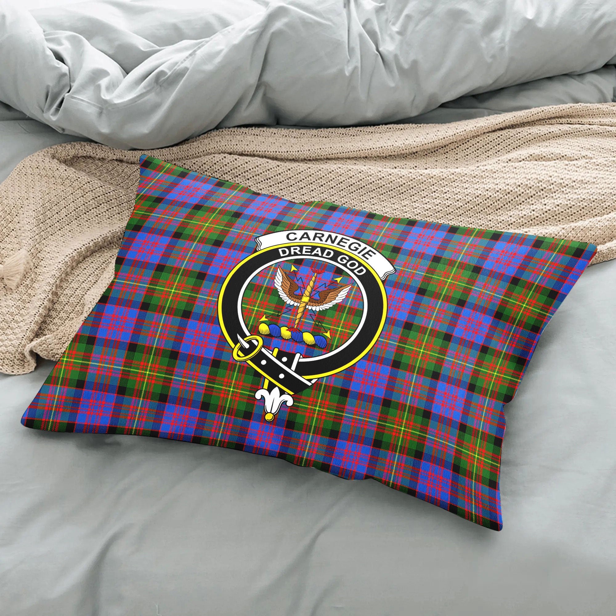 Carnegie Ancient Tartan Crest Pillow Cover