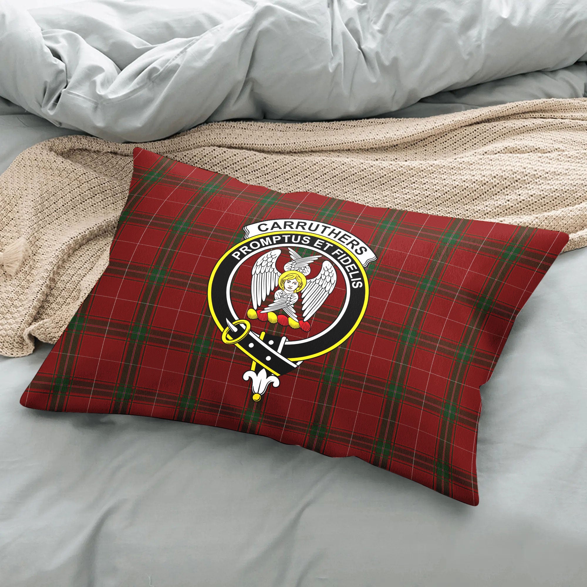 Carruthers Tartan Crest Pillow Cover