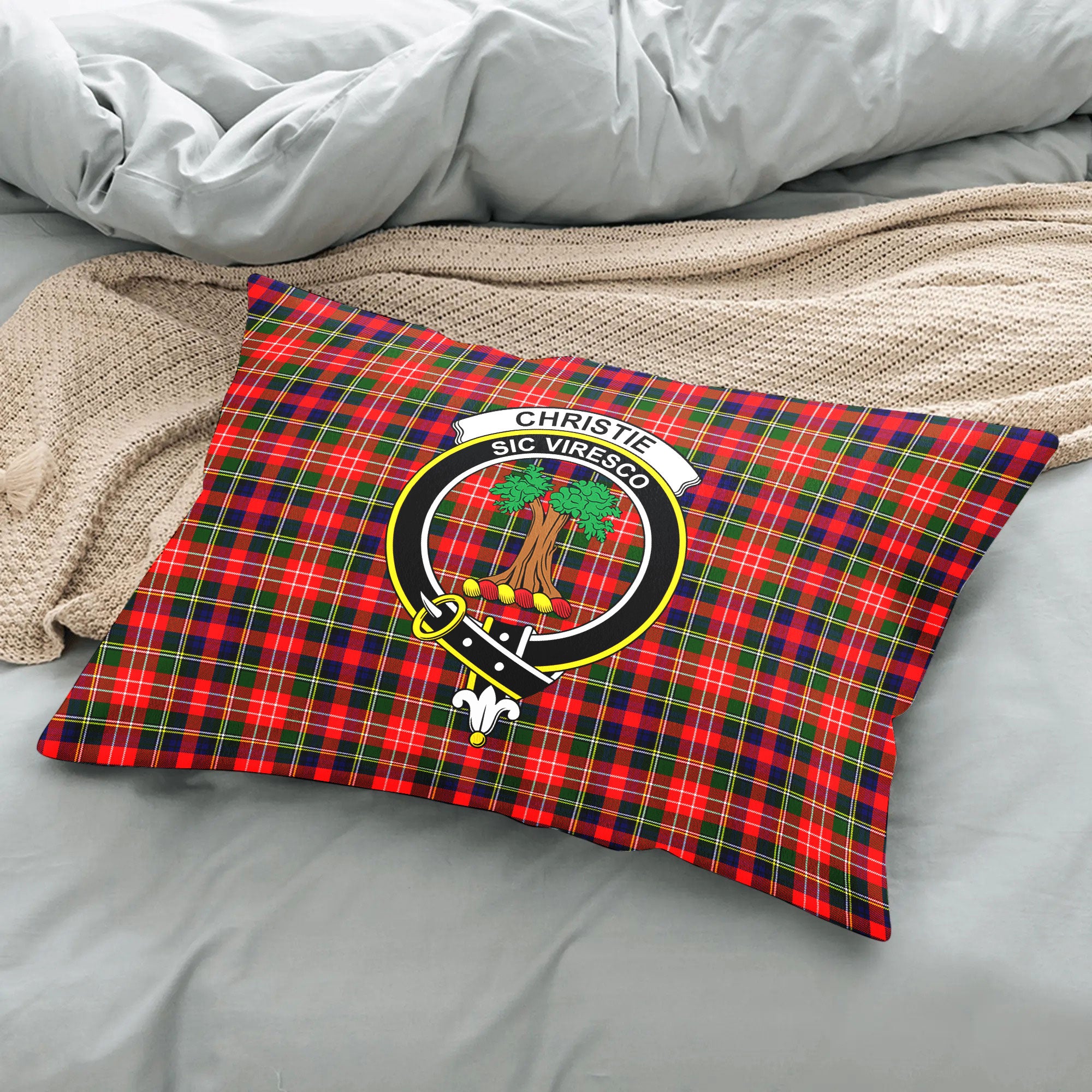 Christie Tartan Crest Pillow Cover