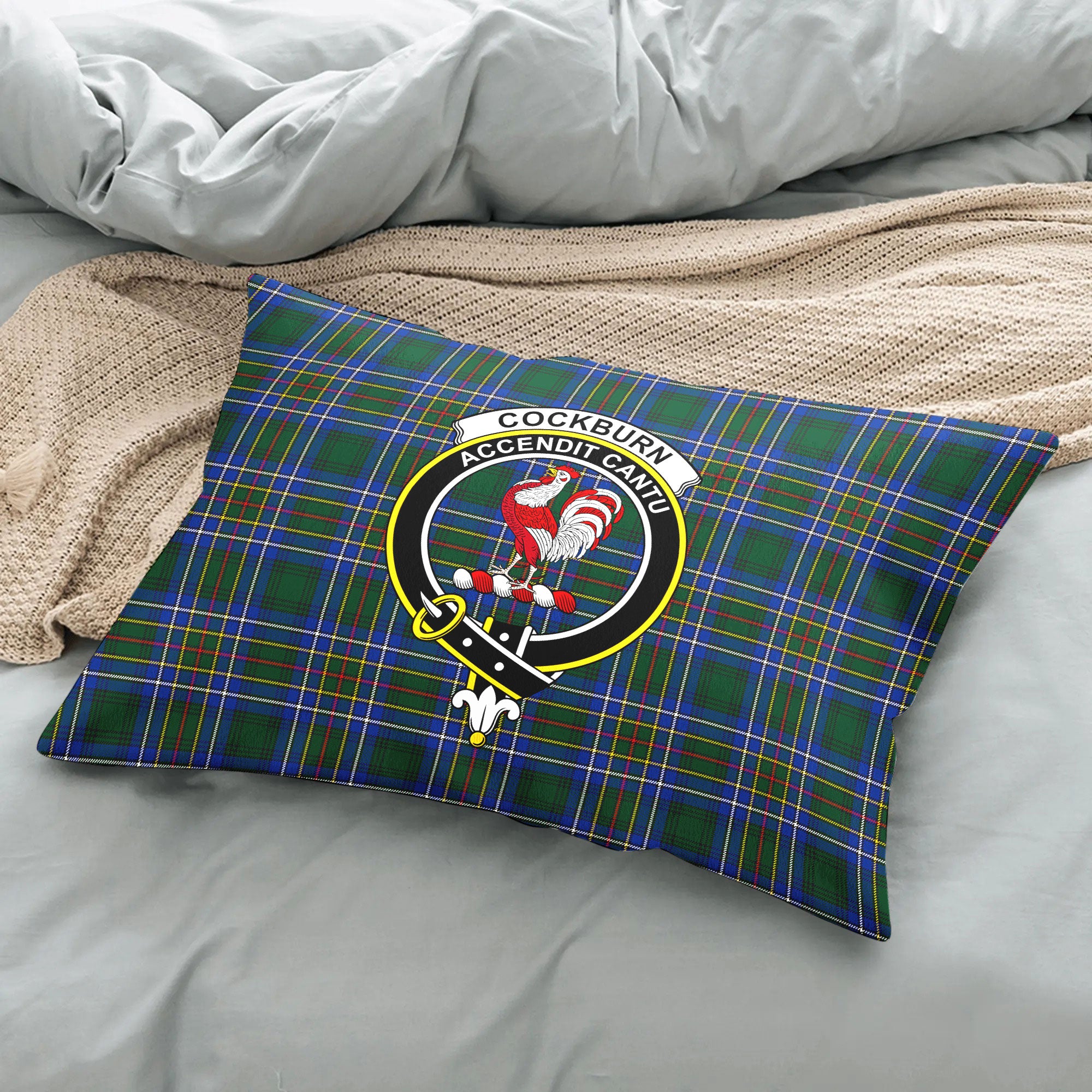 Cockburn Ancient Tartan Crest Pillow Cover