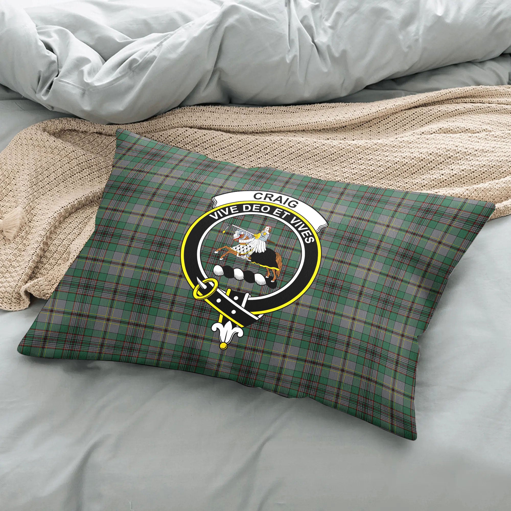 Craig Tartan Crest Pillow Cover