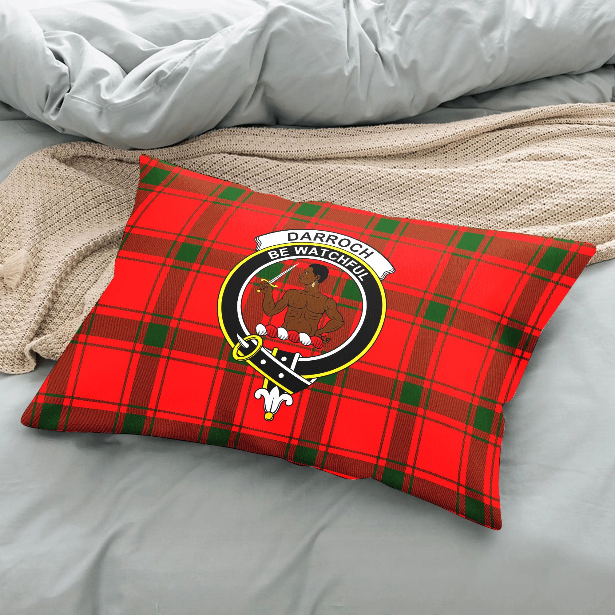 Darroch (Gourock) Tartan Crest Pillow Cover