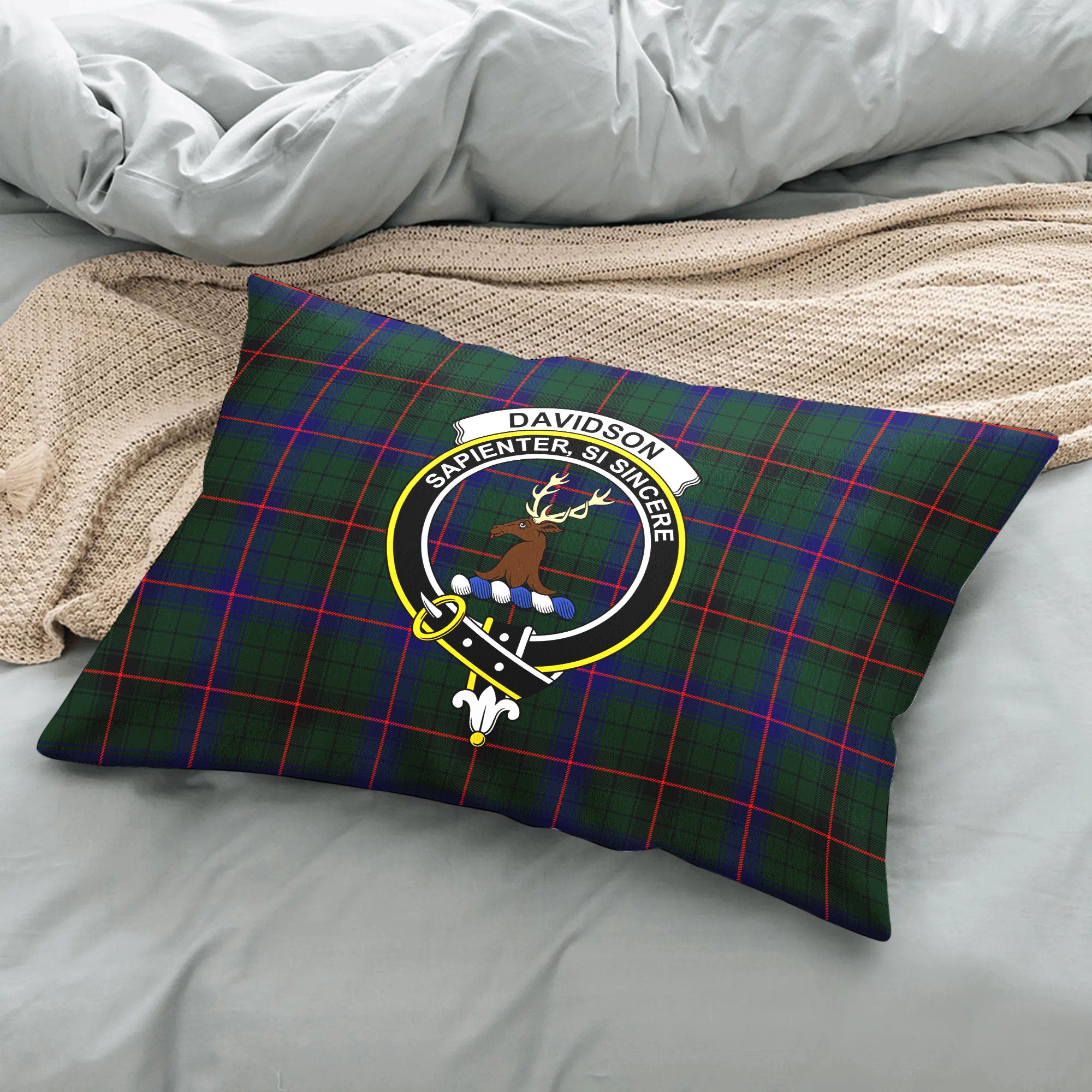 Davidson Modern Tartan Crest Pillow Cover